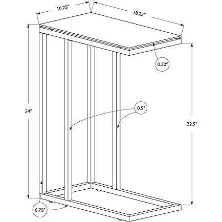 Accent Table - Black Metal / Black Tempered Glass