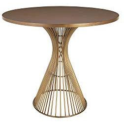 Ink+Ivy Mercer Dining Oval Solid Wood Tabletop  Metal Wire Frame Base Mid-Century Modern Style Dinner Tables  70"" Wide  Bronze