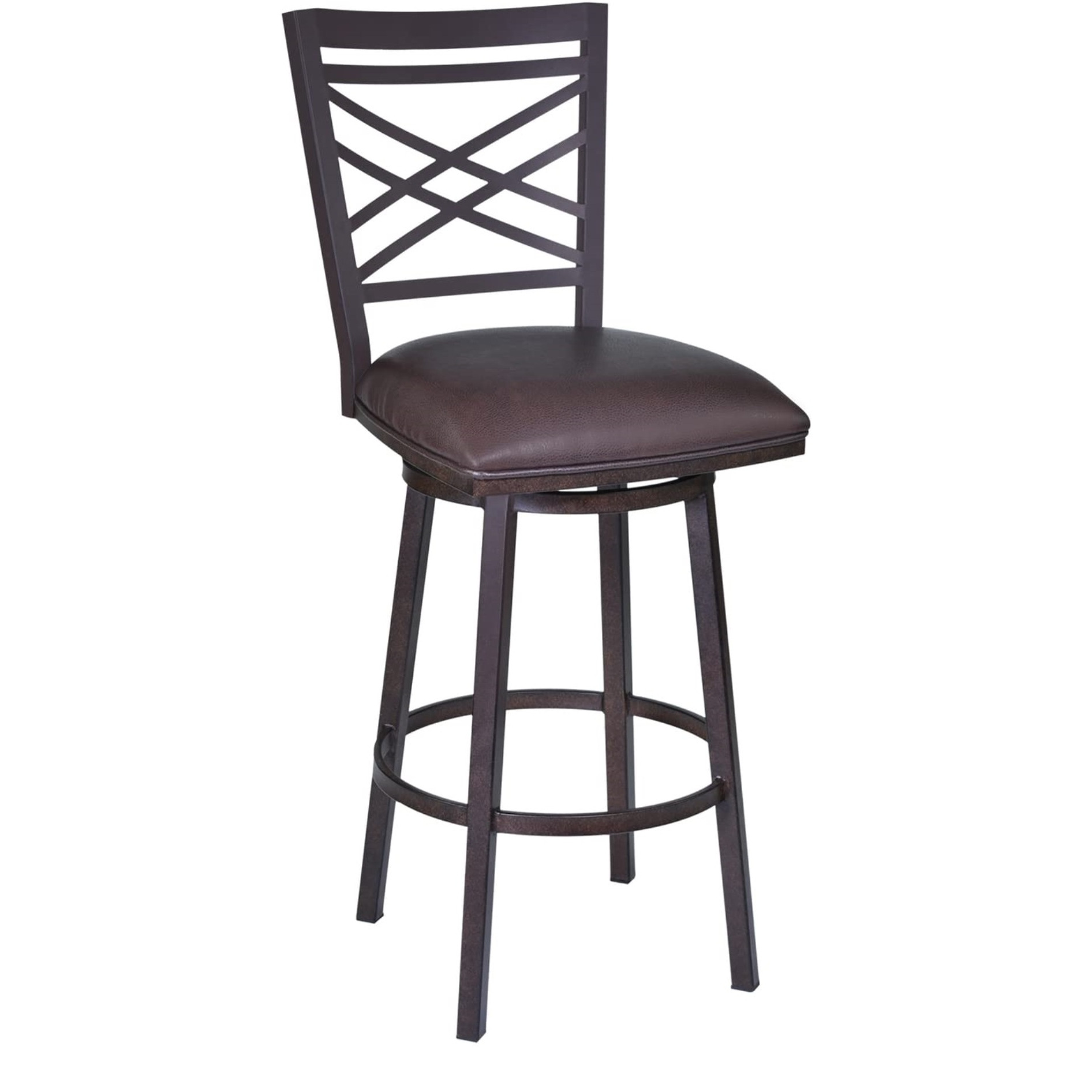 Fargo 30"" Barstool In Auburn Bay Finish With Brown Pu Upholstery