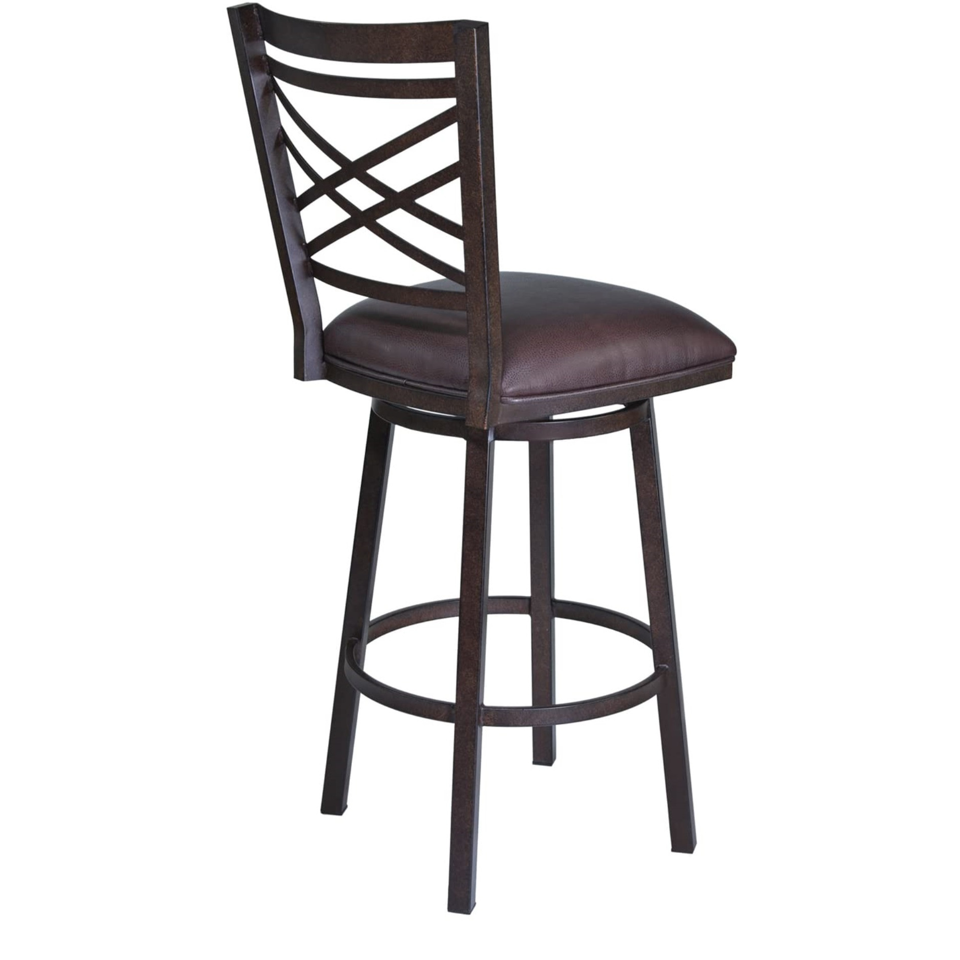 Fargo 30"" Barstool In Auburn Bay Finish With Brown Pu Upholstery