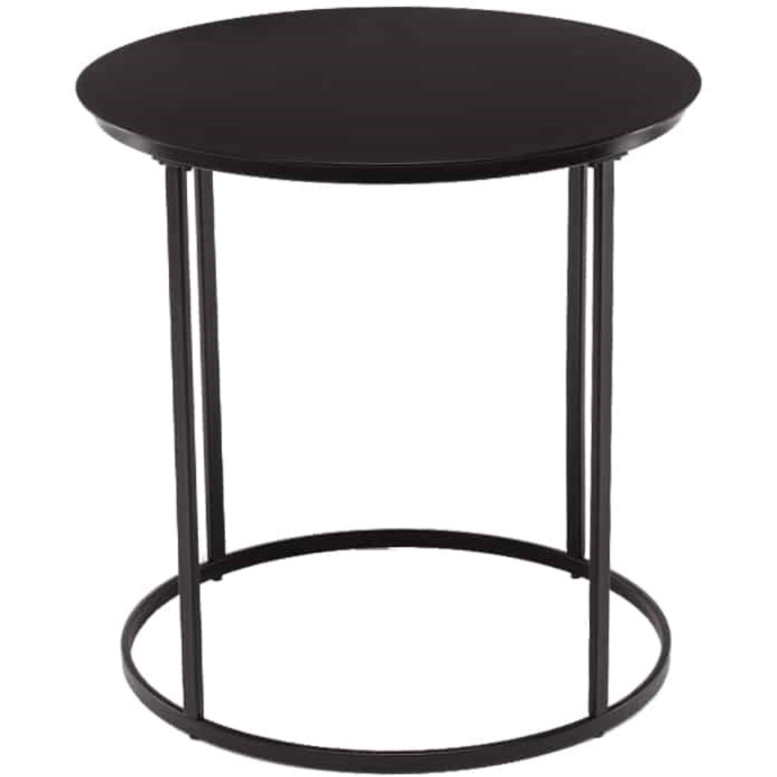 Landon Round Metal End Table - Black Finish