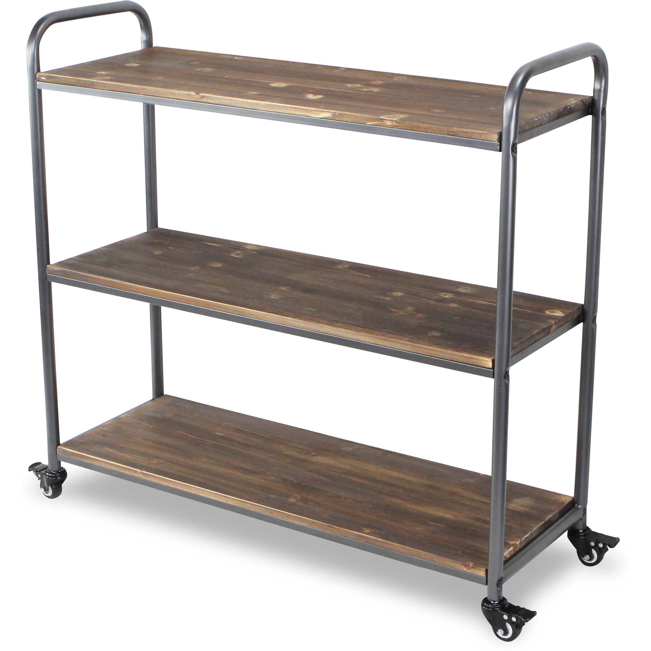 Lysan Tiered Wood Top Metal Frame Cart