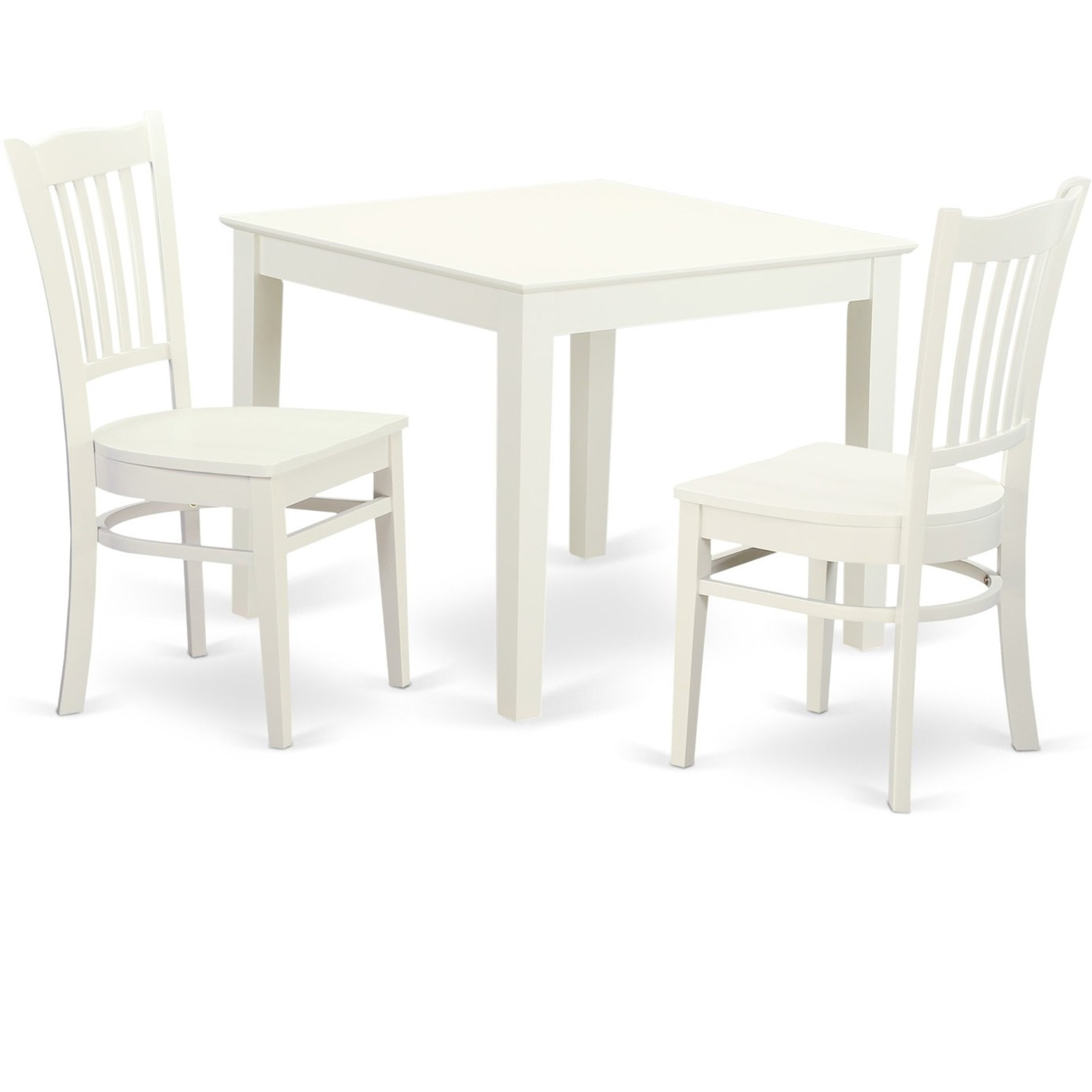 3  Pcbreakfast  Nook  Table  And  2  Wood  Dining  Room  Chair  In  Linen  White