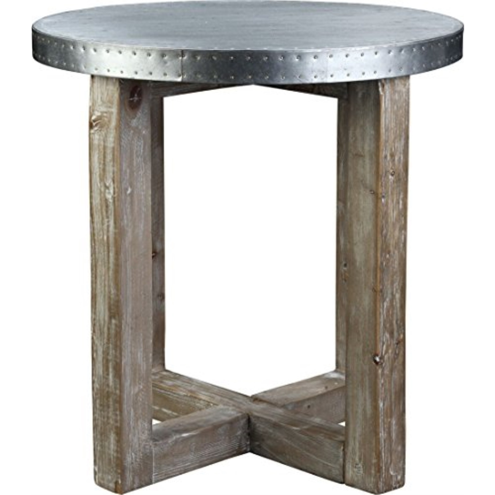 (Mh) Murray Side Table  Natural / Zinc Top