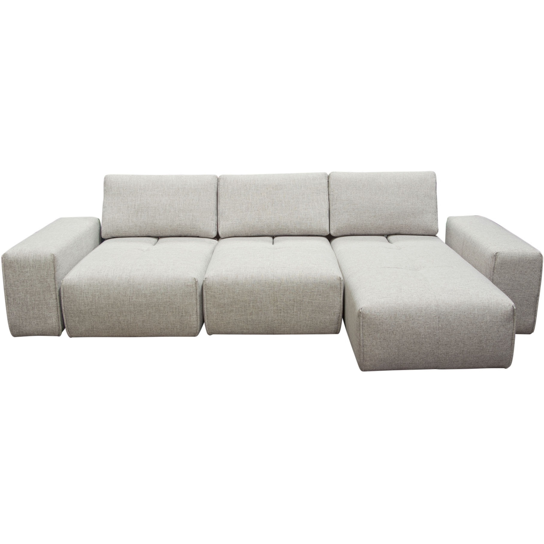 Jazz Modular 3-Seater Chaise Sectional With Adjustable Backrests In Light Brown Fabric By Diamond Sofa