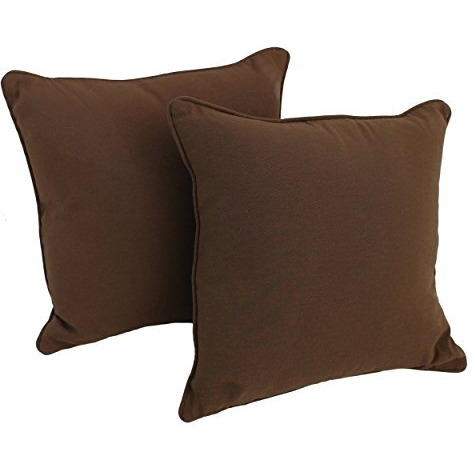 18-Inch Double-Corded Solid Twill Square Throw Pillows With Inserts (Set Of 2) 9810-Cd-S2-Tw-Nv