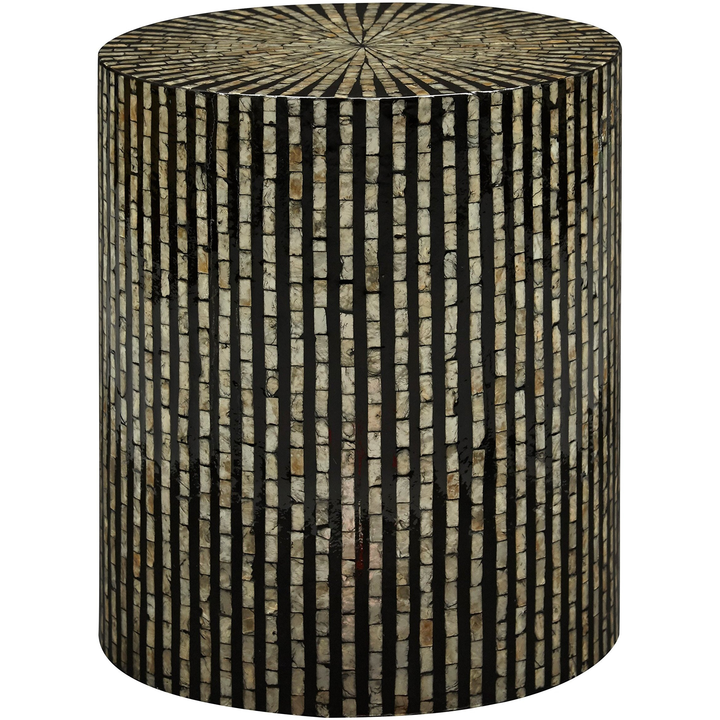 Global Archive Handcrafted Capiz Shell Terrazzo Modern Accent End Table