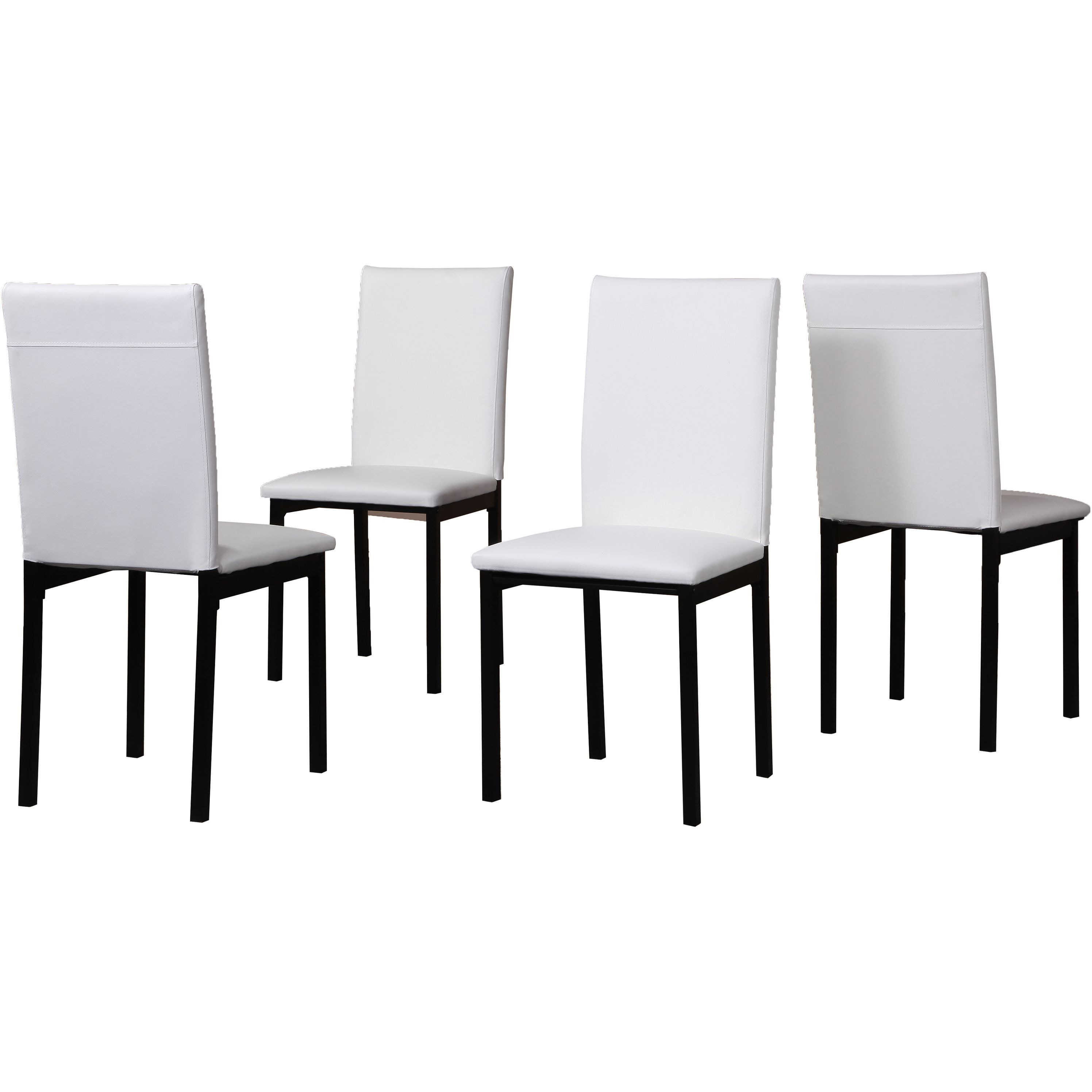 Citico 5-Piece Metal Dinette Set With Laminated Faux Marble Top  White