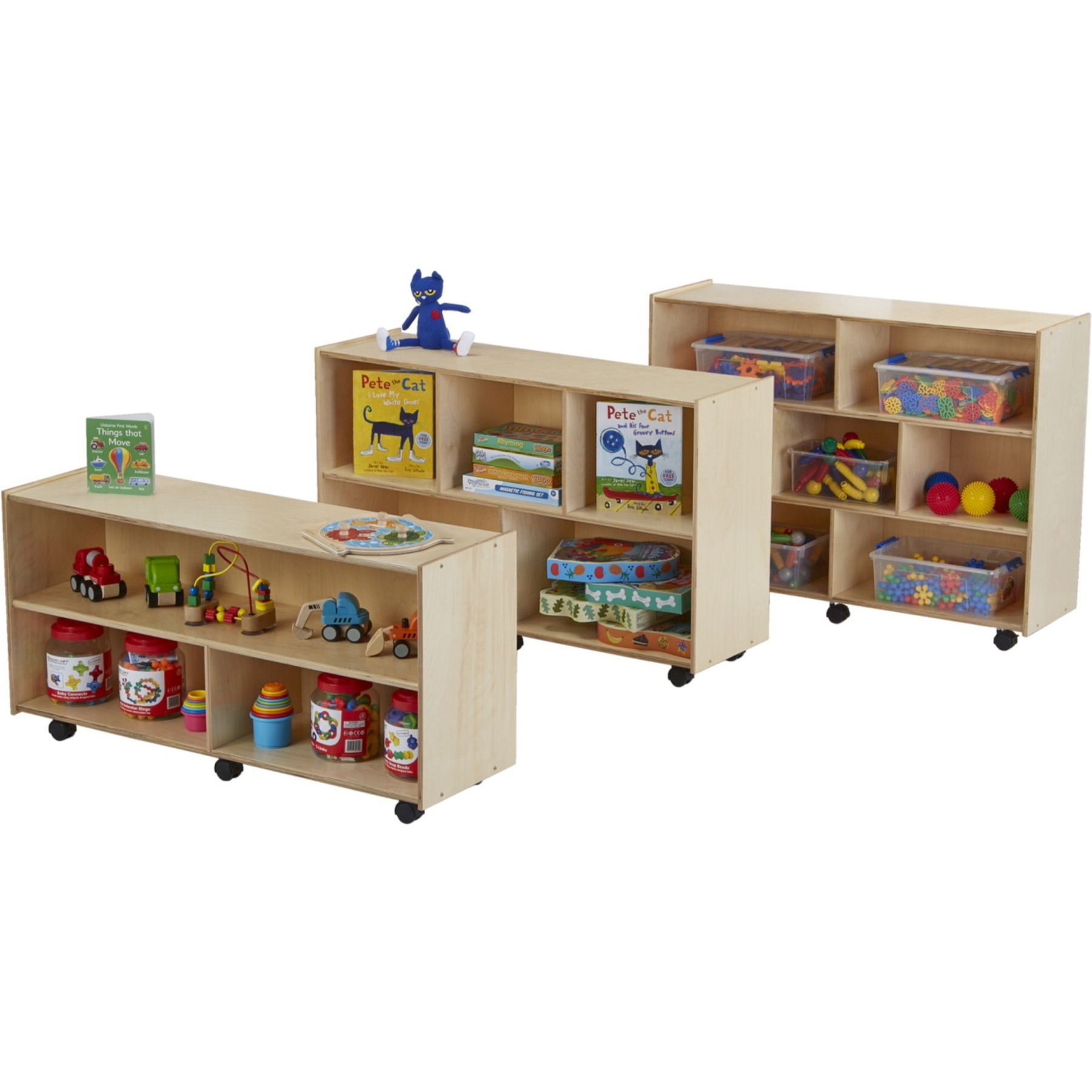 Childcraft Mobile Compartment Storage Unit  7 Compartments  47-3/4 X 14-1/4 X 36 Inches