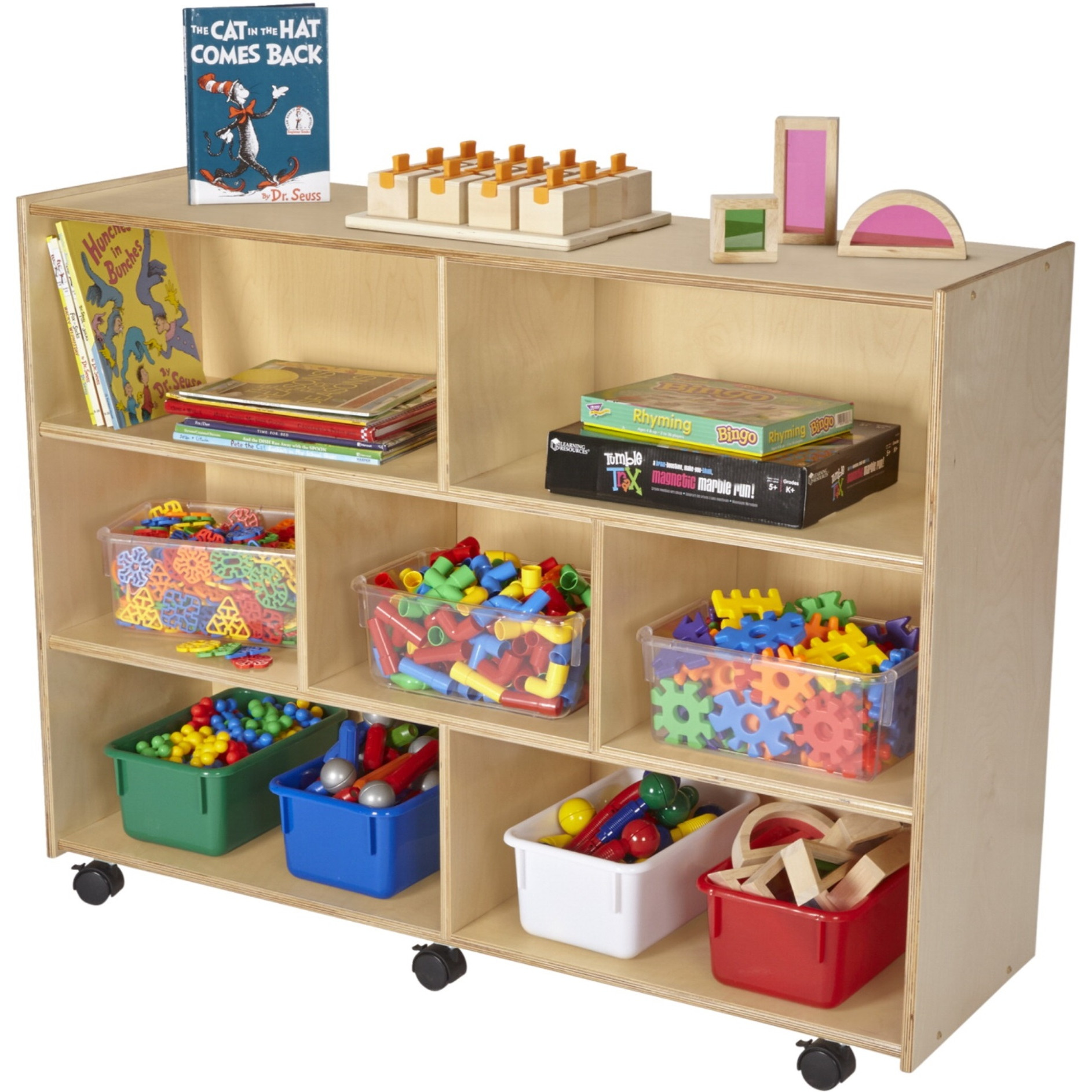 Childcraft Mobile Compartment Storage Unit  7 Compartments  47-3/4 X 14-1/4 X 36 Inches