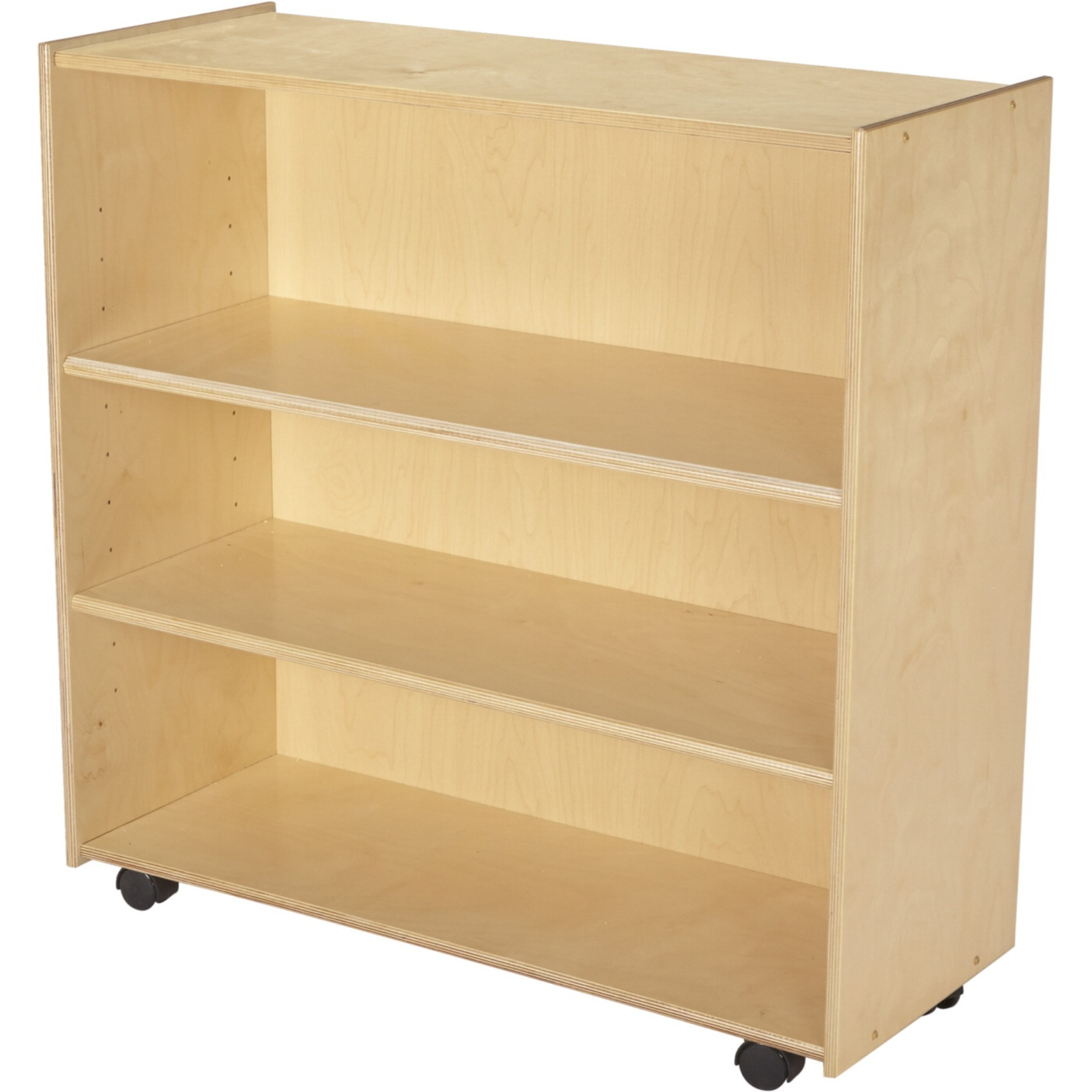 Childcraft Mobile Open Adjustable Shelving Unit With Locking Casters  3 Shelves