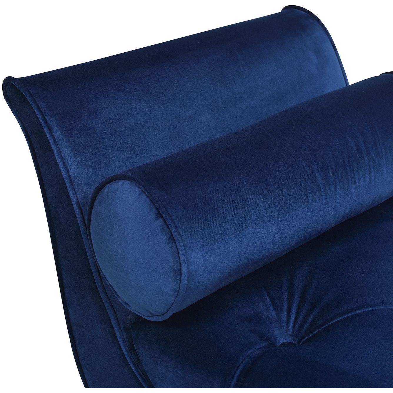 Alma Tufted Flared Arm Entryway Bench  Navy Blue Velvet