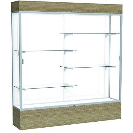 Reliant   72"&quotW X 80"&quotH X 16"&quotD  Lighted Floor Case  White Back  Satin Finish   Driftwood Base