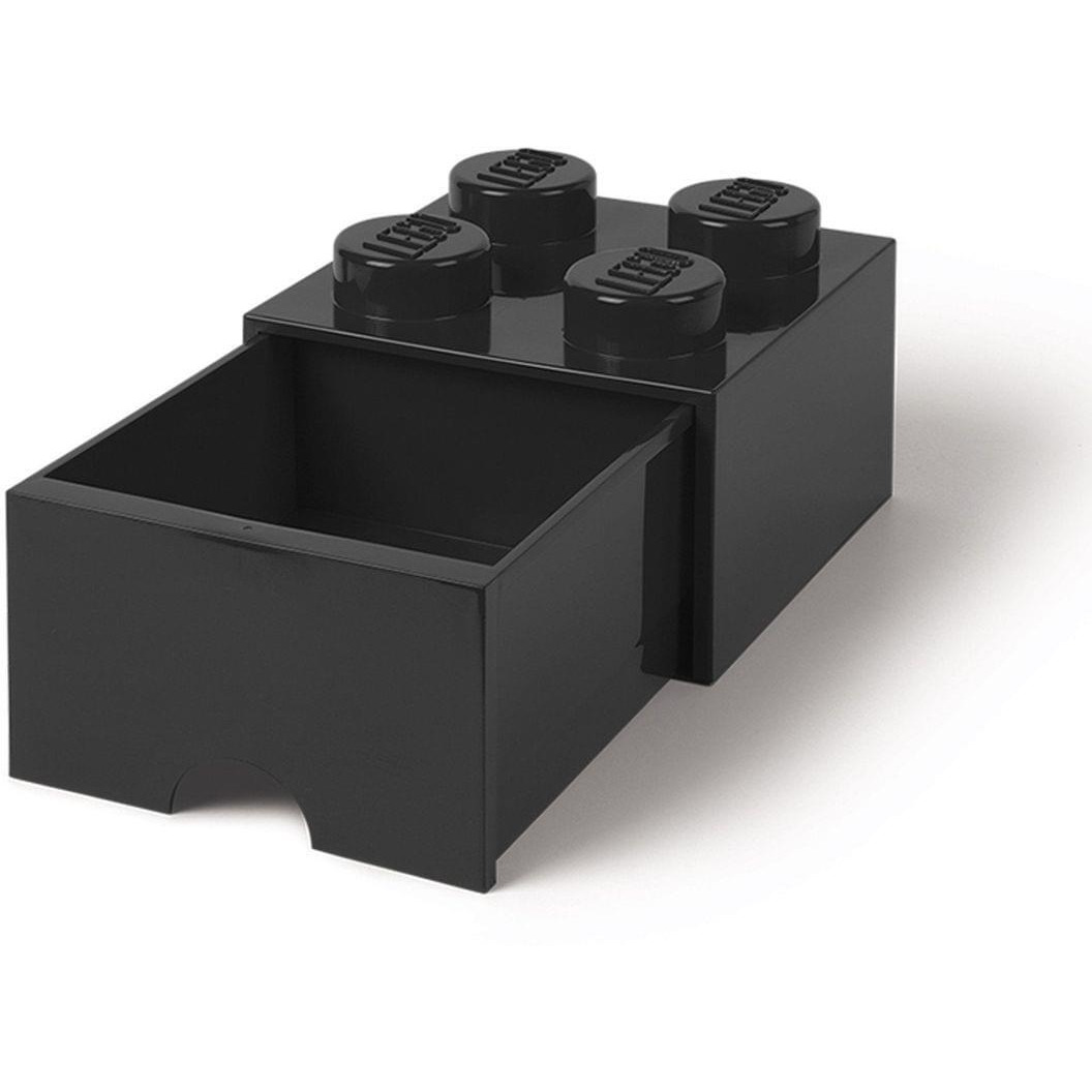 Lego Brick Drawer  4 Knobs  1 Drawer  Stackable Storage Box  Black