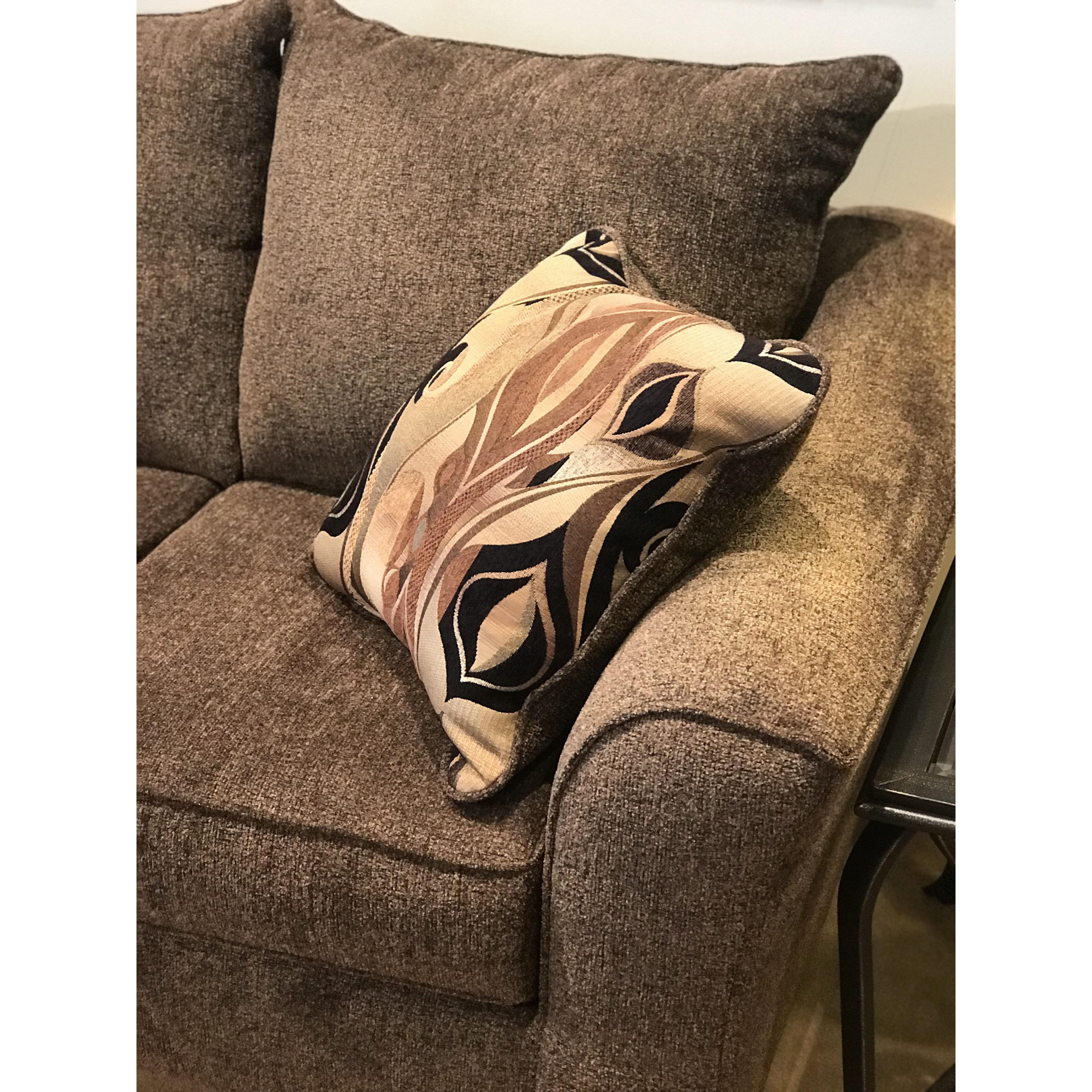 Camero Cafe Fabric Pillowback Sofa