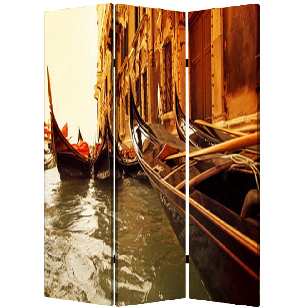 1"" X 48"" X 72"" Multi Color Wood Canvas Venice  Screen