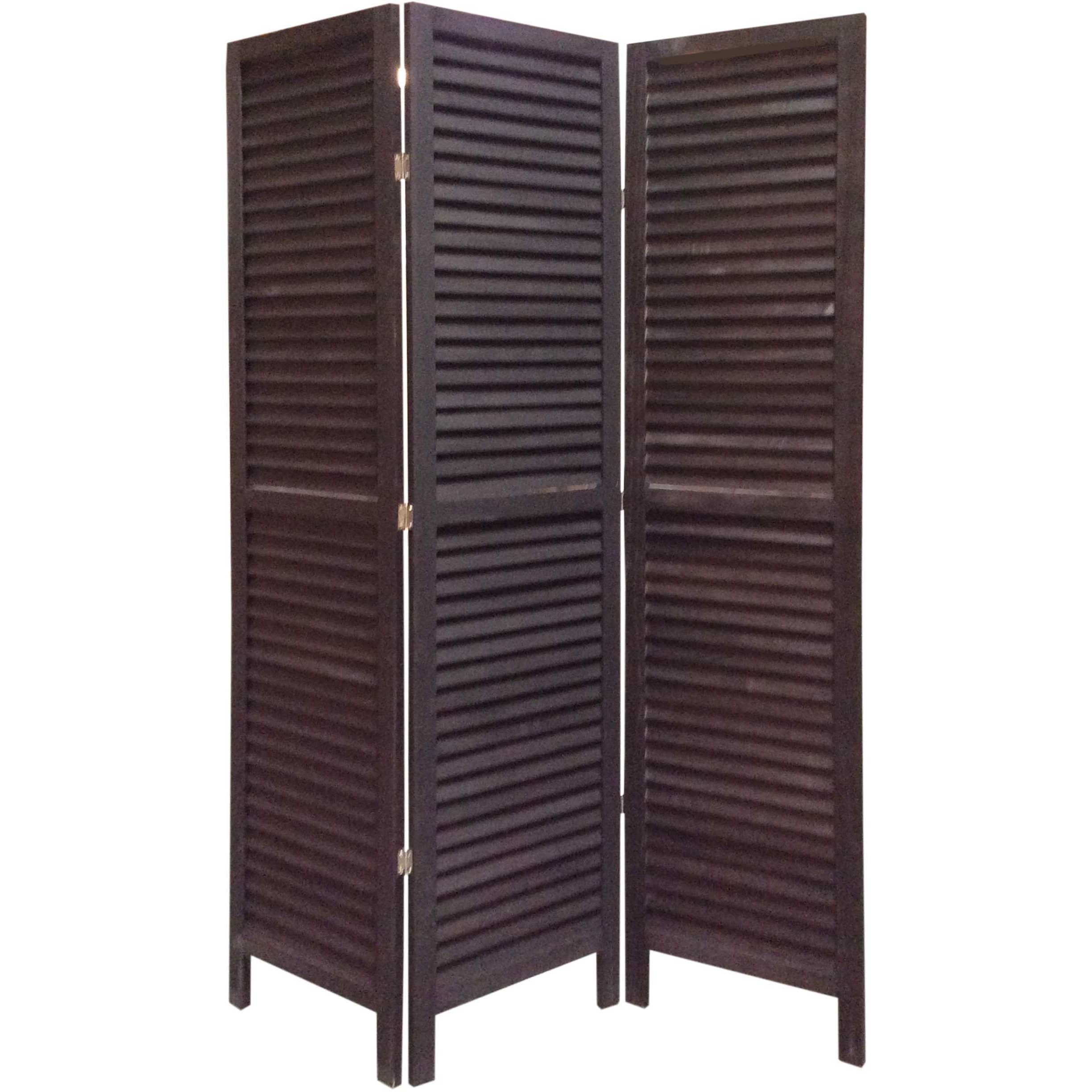 1 X 48 X 67 Black Wood Shutter - Screen