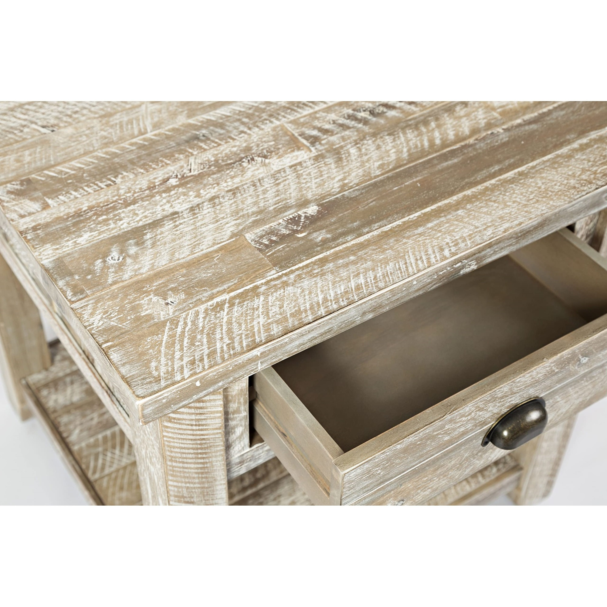 Artisan's Craft Rustic Farmhouse Distressed Acacia End Table