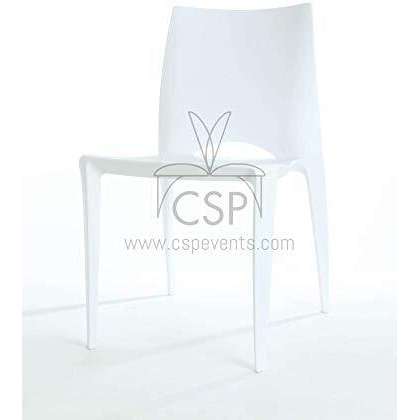 Commerical Seating Products Rpp Wh Crescent White Dining Chairs