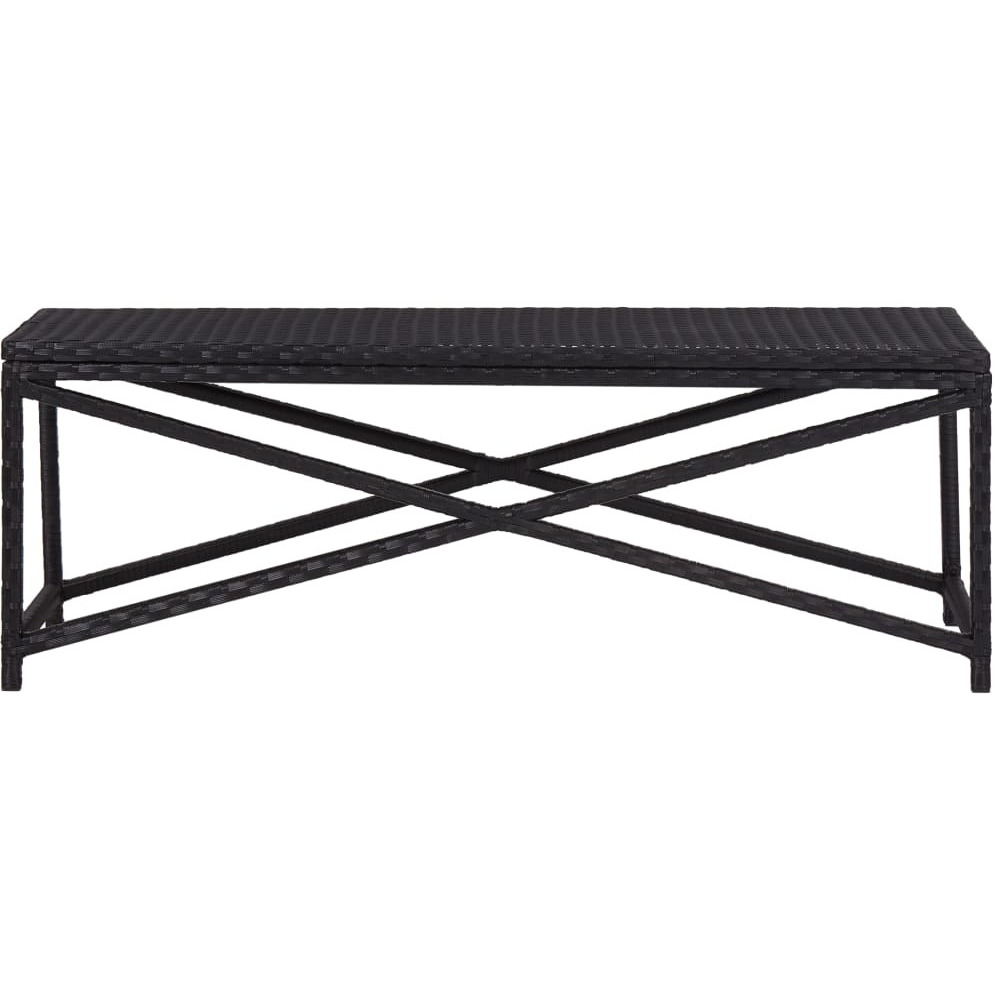 Patio Bench 47.2"" Poly Rattan Black