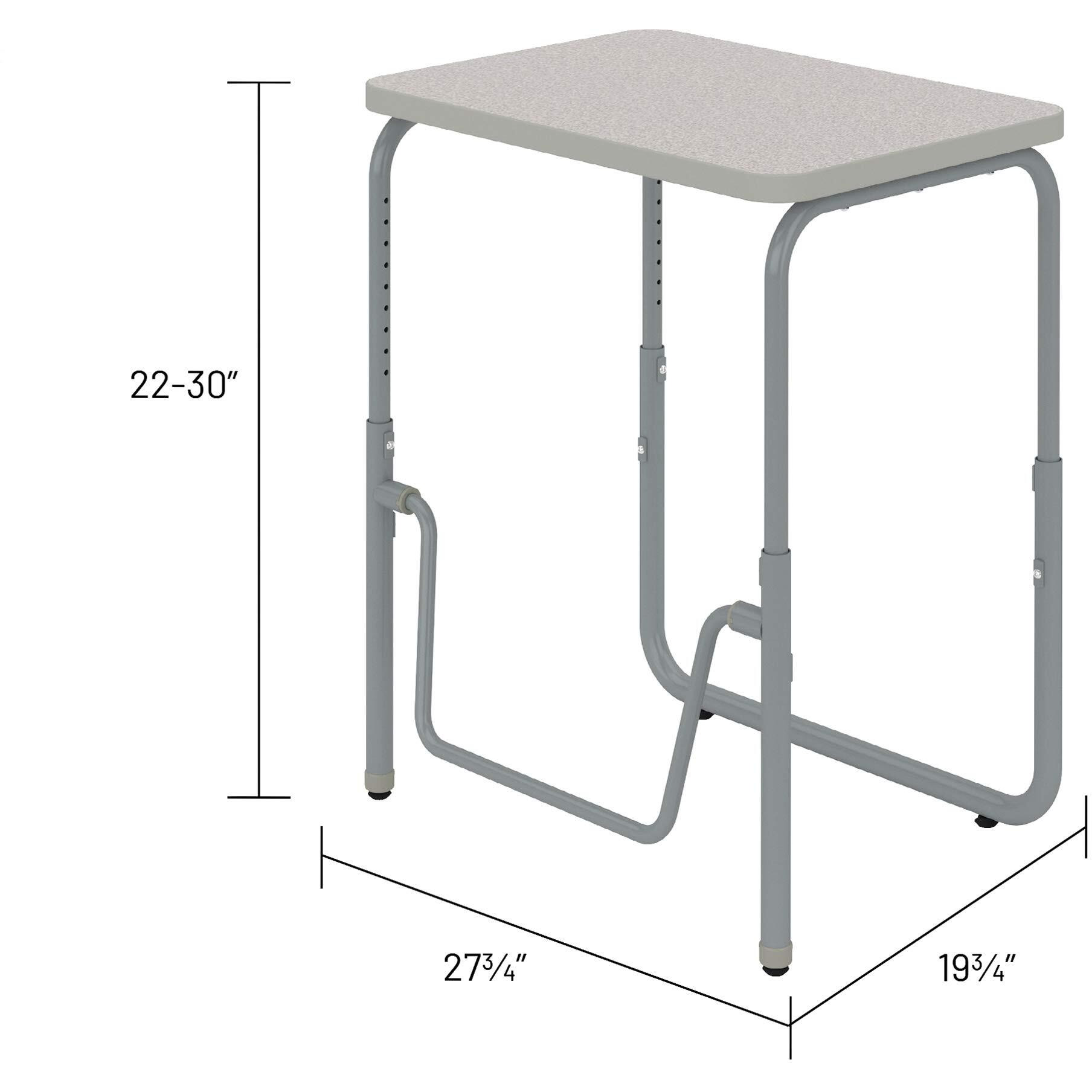 Alphabetter 2.0 Height  Adjustable Student Desk With Pendulum Bar 22-30 - Pebblegray