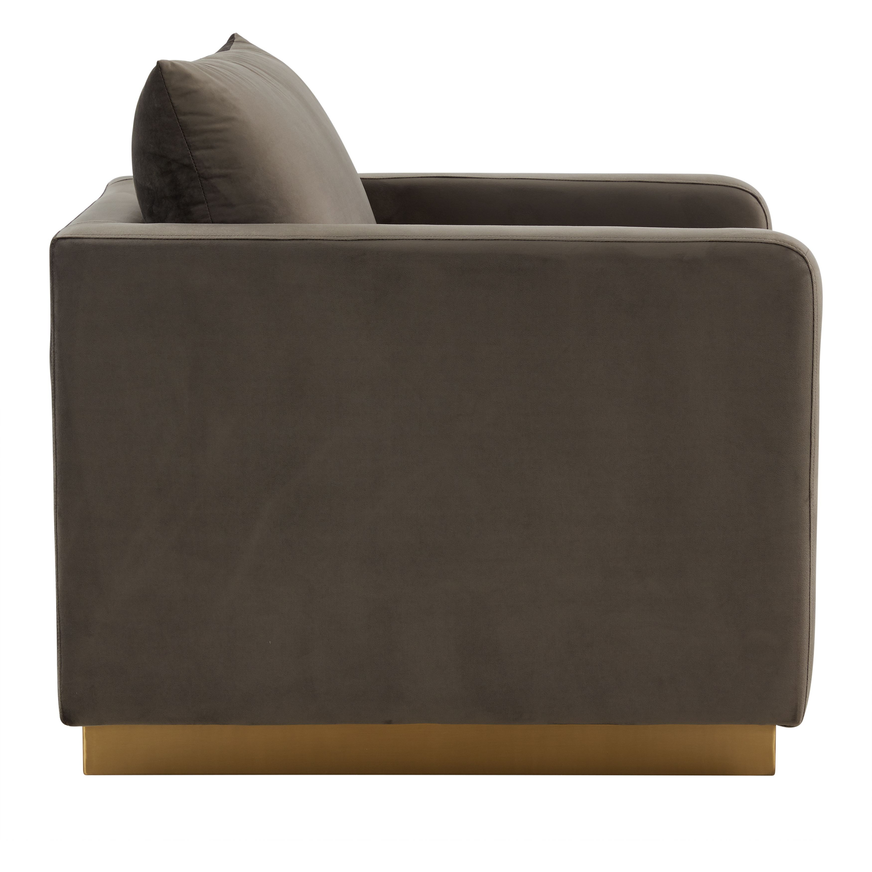 Leisuremod Nervo Velvet Accent Armchair With Gold Frame