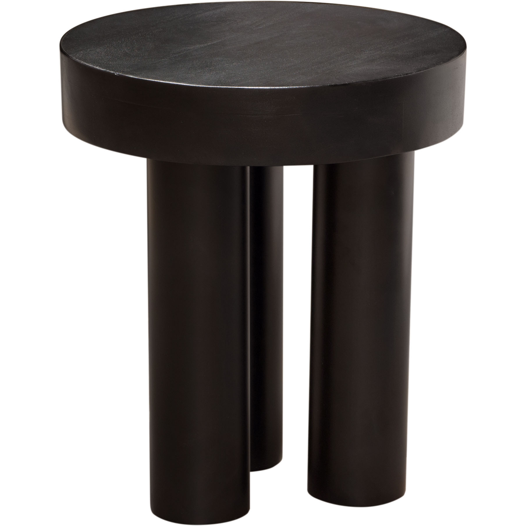 Rune 16"" Round End/Accent Table W/ Solid Acacia Wood Top & Iron Leg Base In Black Finish By Diamond Sofa