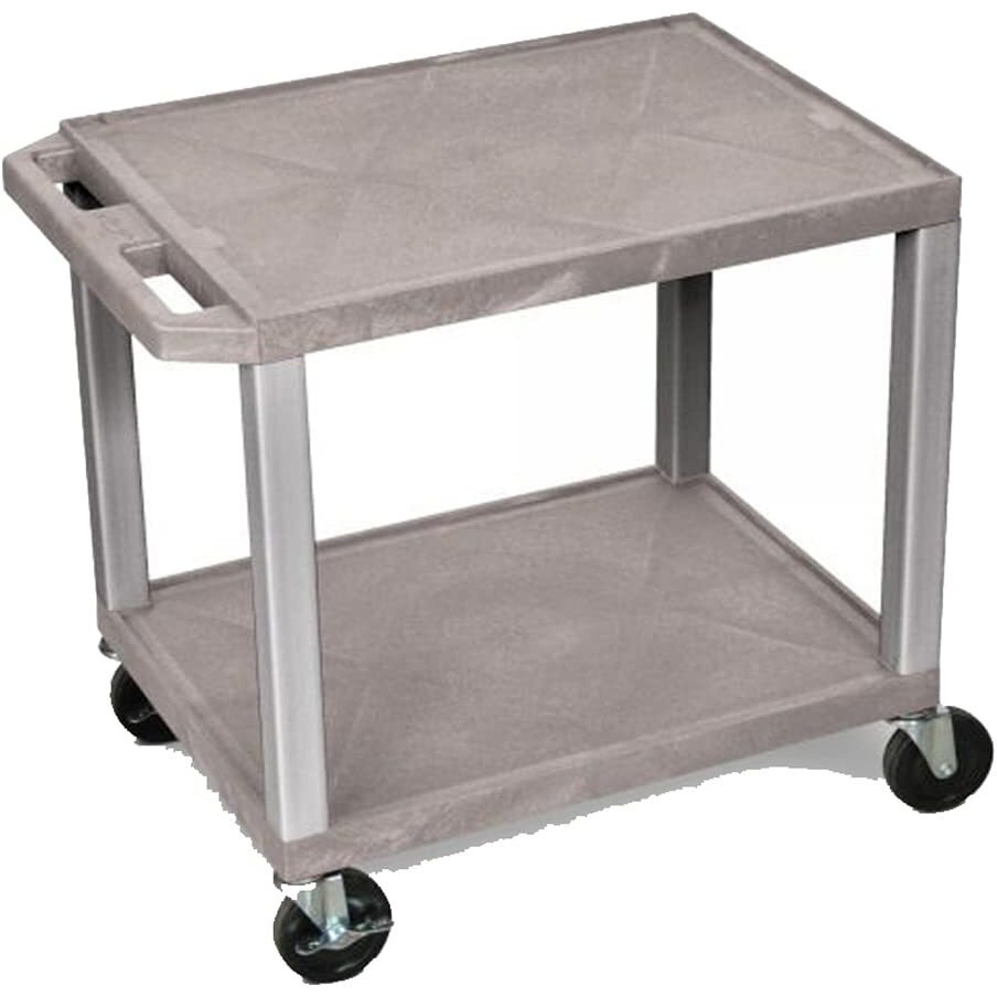 26"&quotH Av Cart - Two Shelves - Nickel Legs