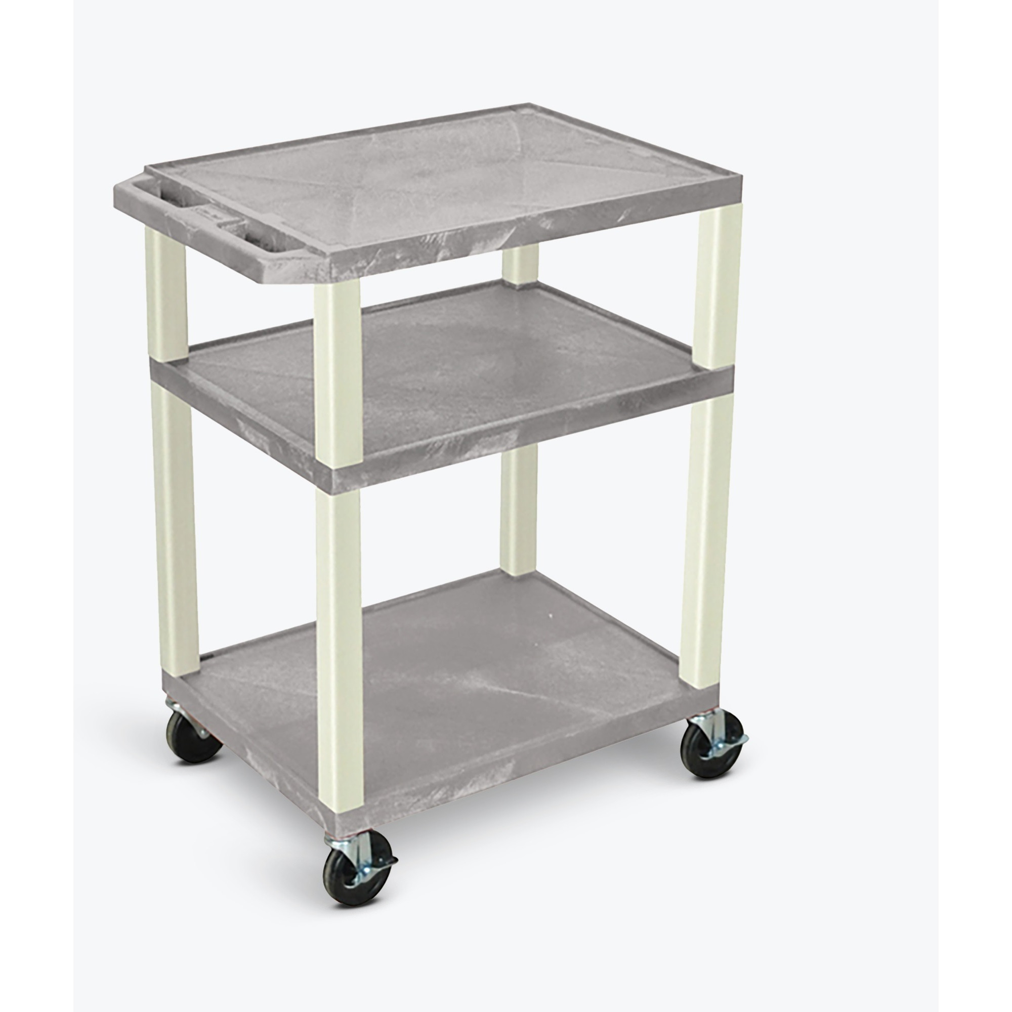 34"&quotH Av Cart - Three Shelves - Putty Legs