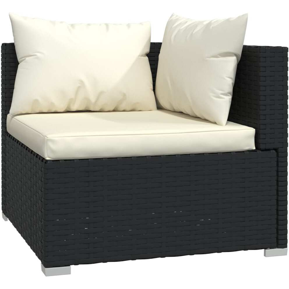 Vidaxl 10 Piece Patio Lounge Set With Cushions Poly Rattan Black