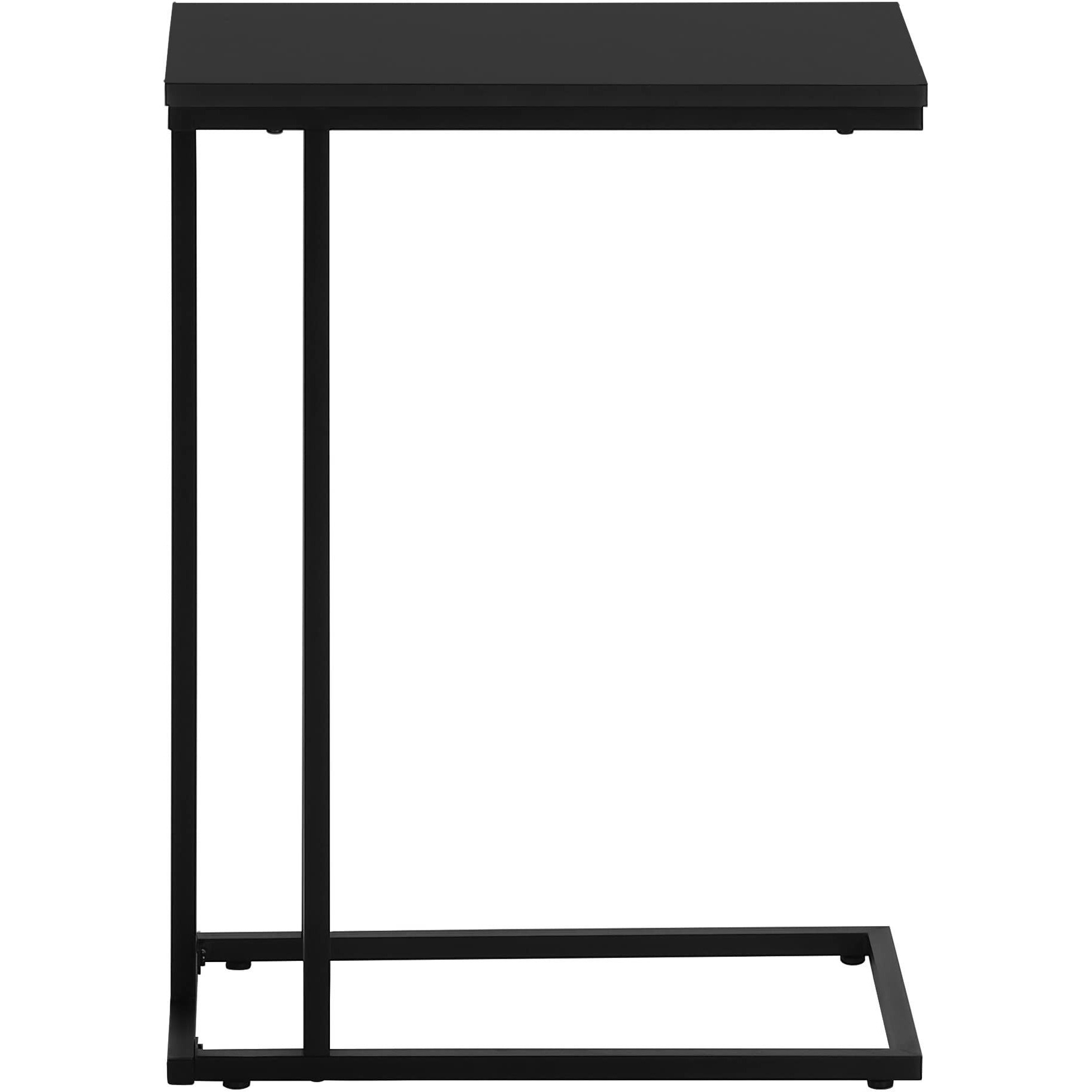 Accent Table  C-Shaped  End  Side  Snack  Living Room  Bedroom  Metal  Laminate  Black  Contemporary  Modern