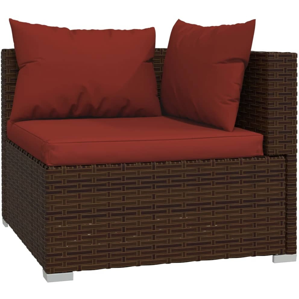 Vidaxl 10 Piece Patio Lounge Set With Cushions Poly Rattan Brown