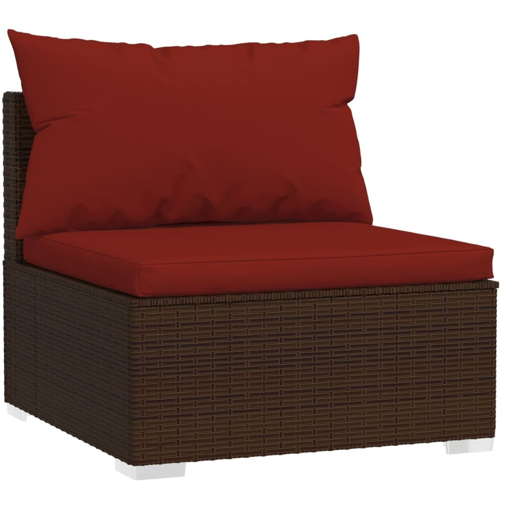 Vidaxl 10 Piece Patio Lounge Set With Cushions Brown Poly Rattan