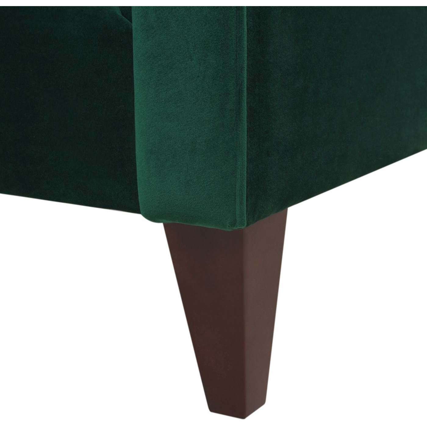 Jack 84"" Modern Tuxedo Tufted Sofa  Evergreen Velvet