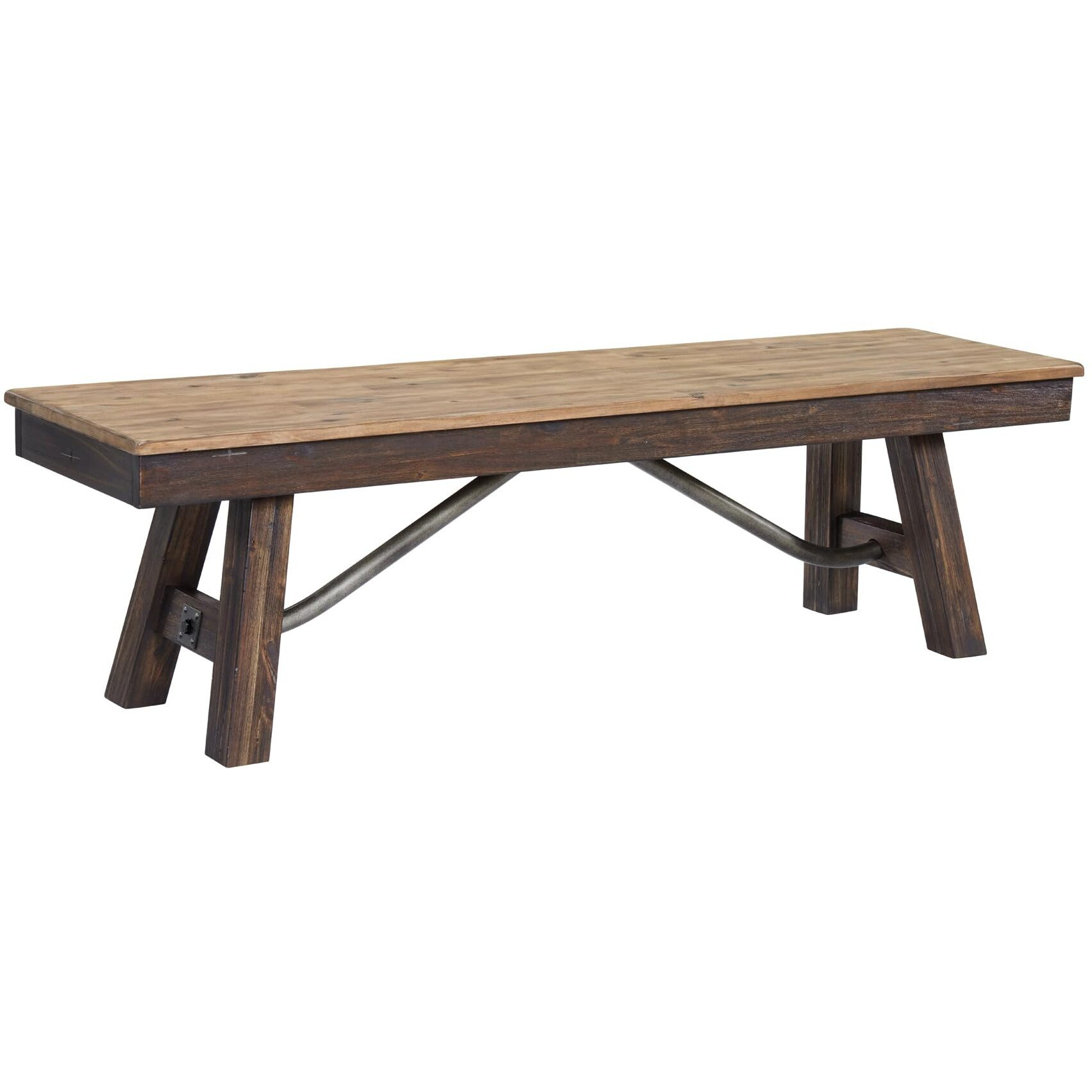 63"" Bench  W/Wood Seat In Driftwood And Sable