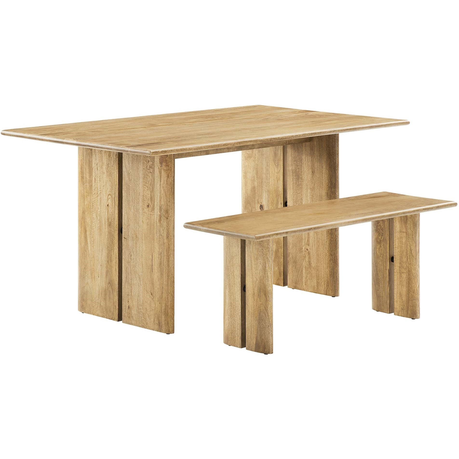 Amistad 60"" Wood Dining Table And Bench Set