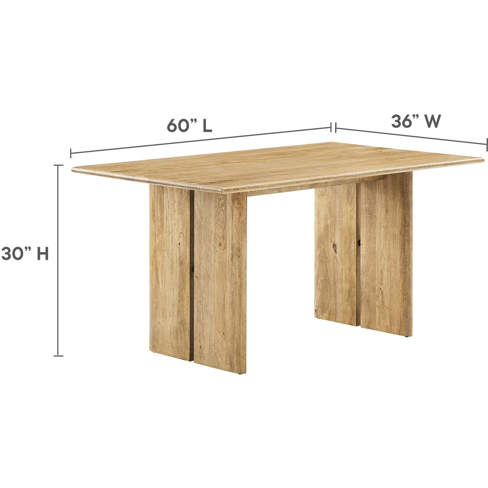 Amistad 60"" Wood Dining Table And Bench Set