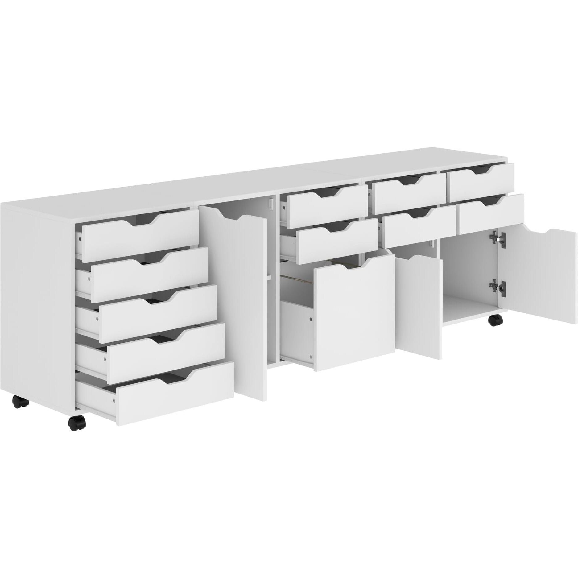 Halifax 3-Pc Cabinet Set With File Drawer  White