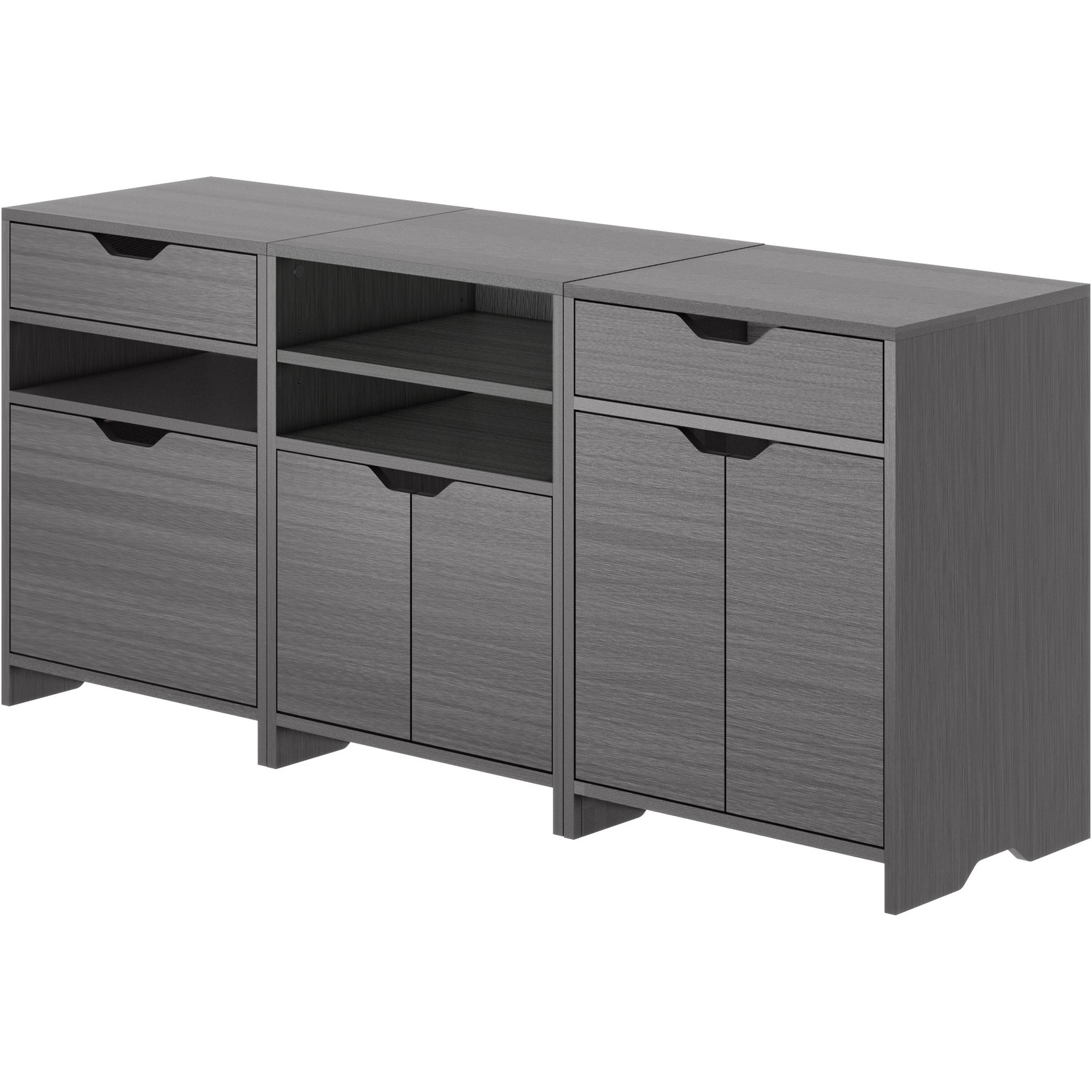 Nova 3-Pc Storage Cabinet Set  Charcoal