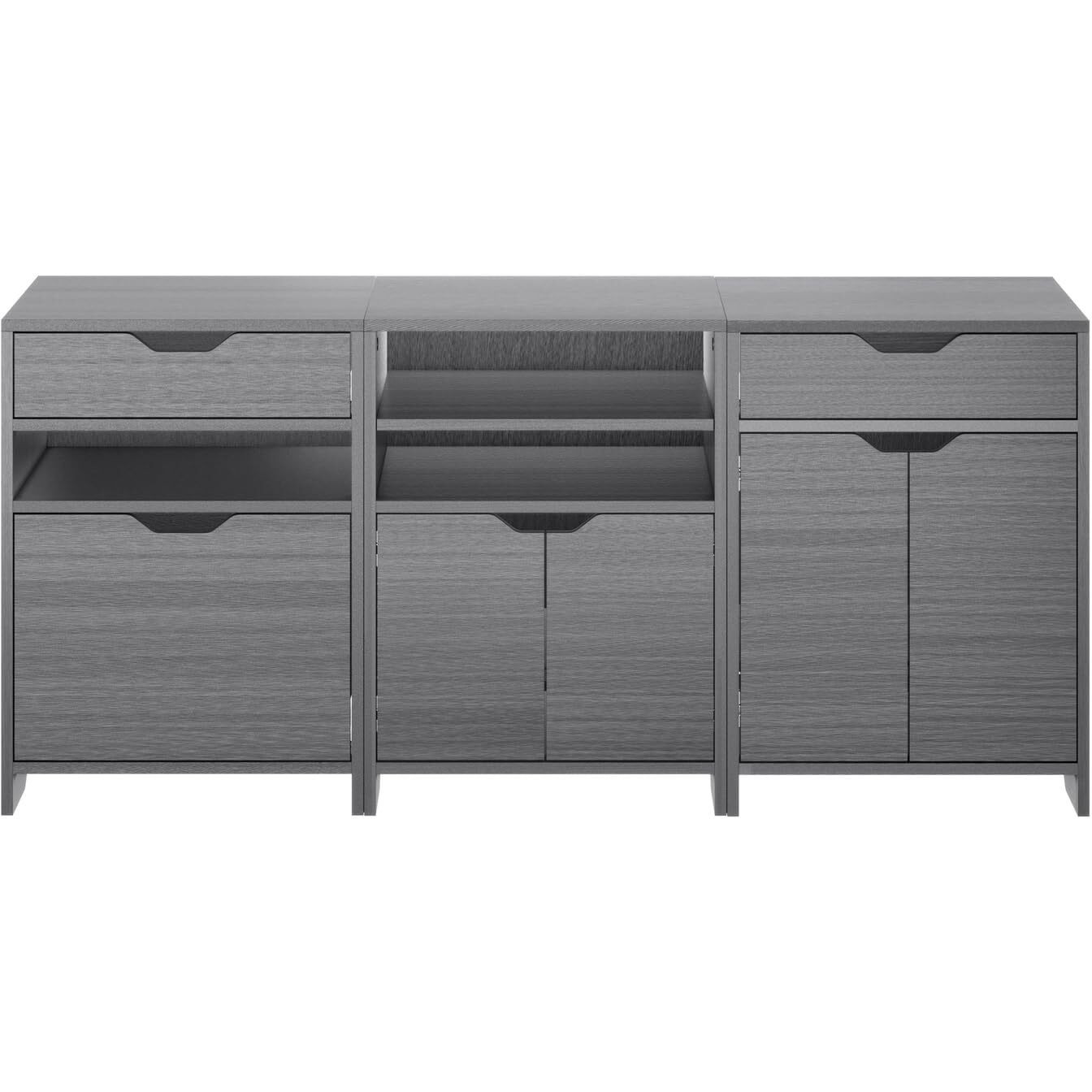 Nova 3-Pc Storage Cabinet Set  Charcoal