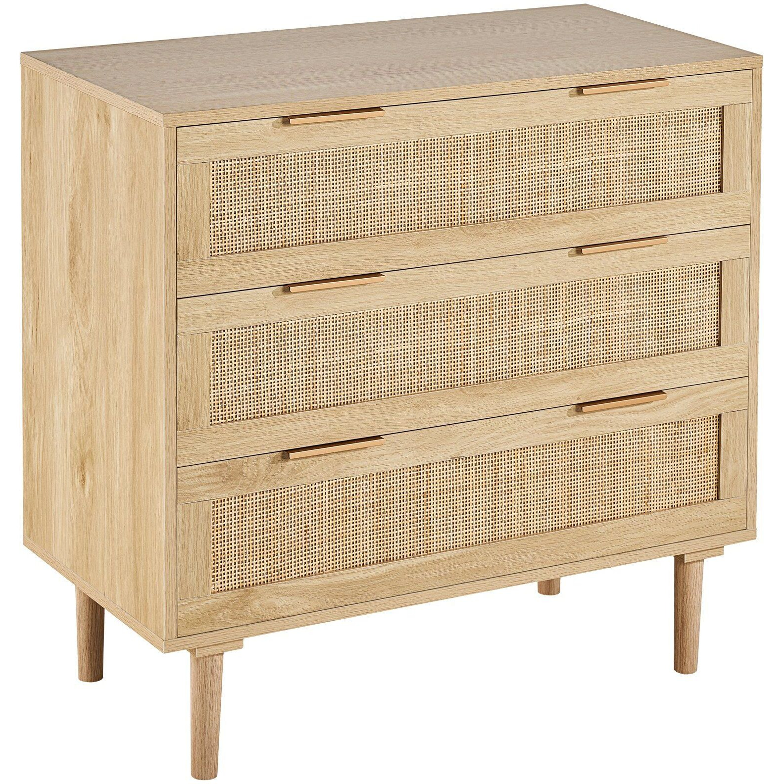 Vevor 3 Drawer Rattan Dresser  Boho Dresser  Rattan Chest Of Drawers With Spacious Storage  Natural Rattan Dresser For Bedroom  Living Room  Rattan Nightstand With Sturdy Handles&Legs  Natural Wood