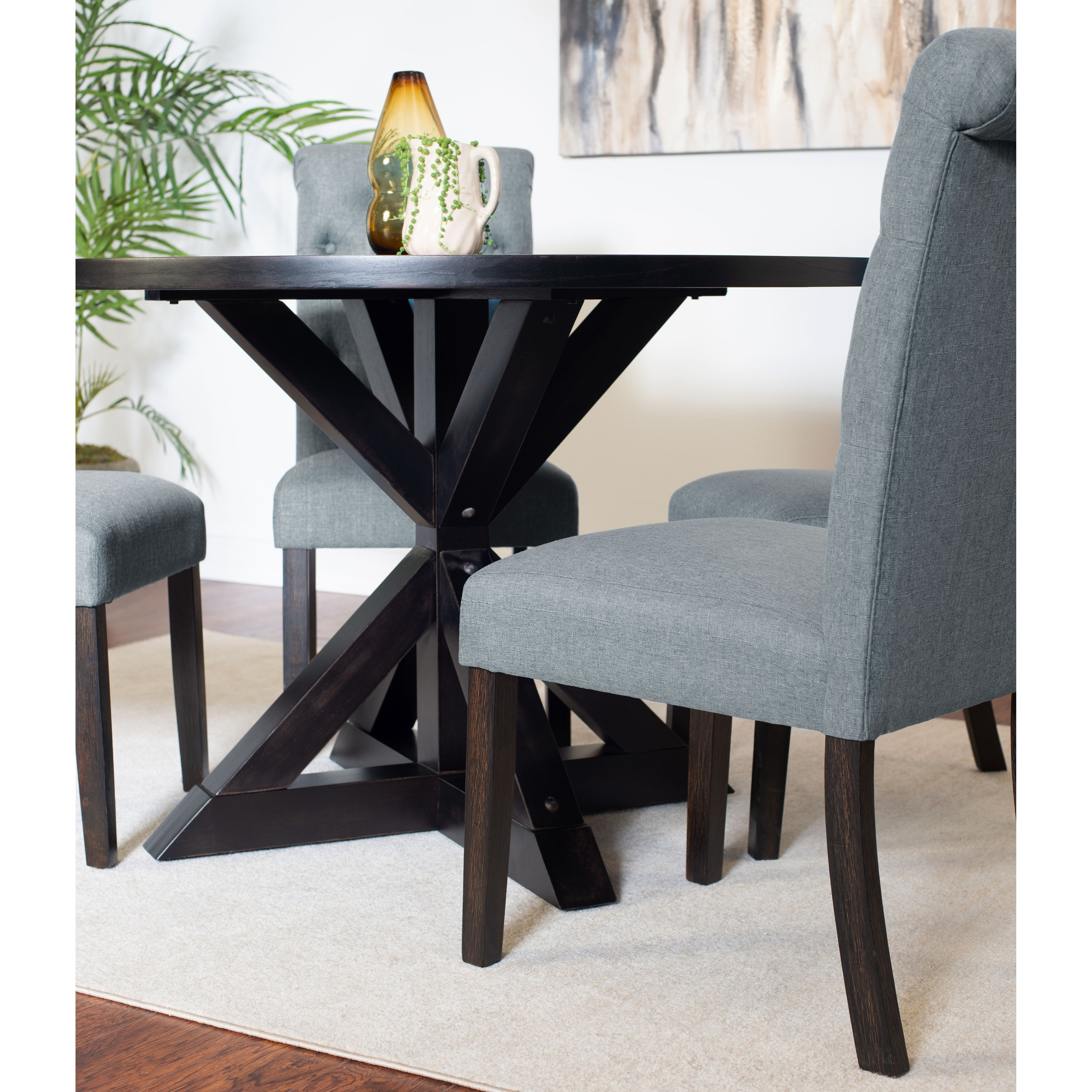 Nylander 5-Piece Dining Set  Cross-Buck Dining Table With 4 Stylish Chairs