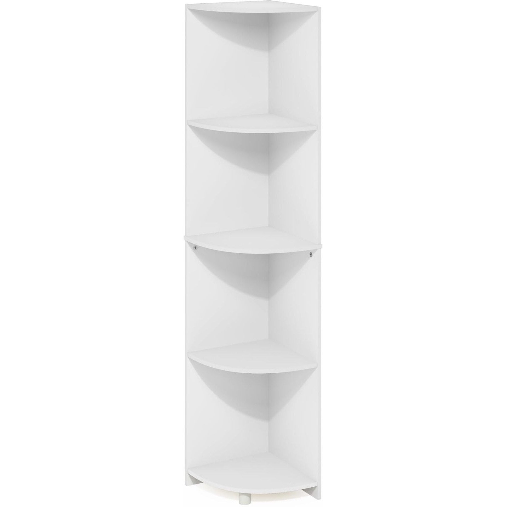 Econ 4-Tier Corner Shelf Bookcase  Bookshelf  White