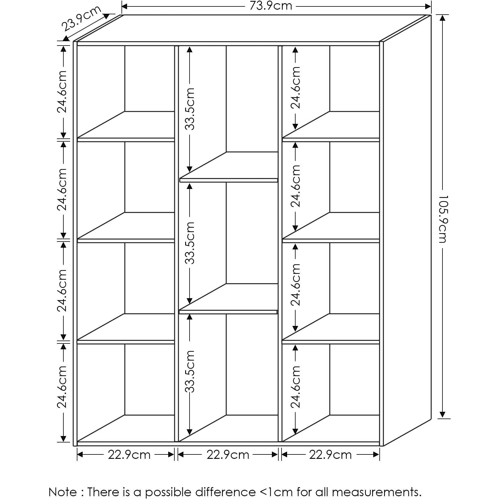 Furinno 11-Cube Reversible Open Shelf Bookcase  White/Light Blue