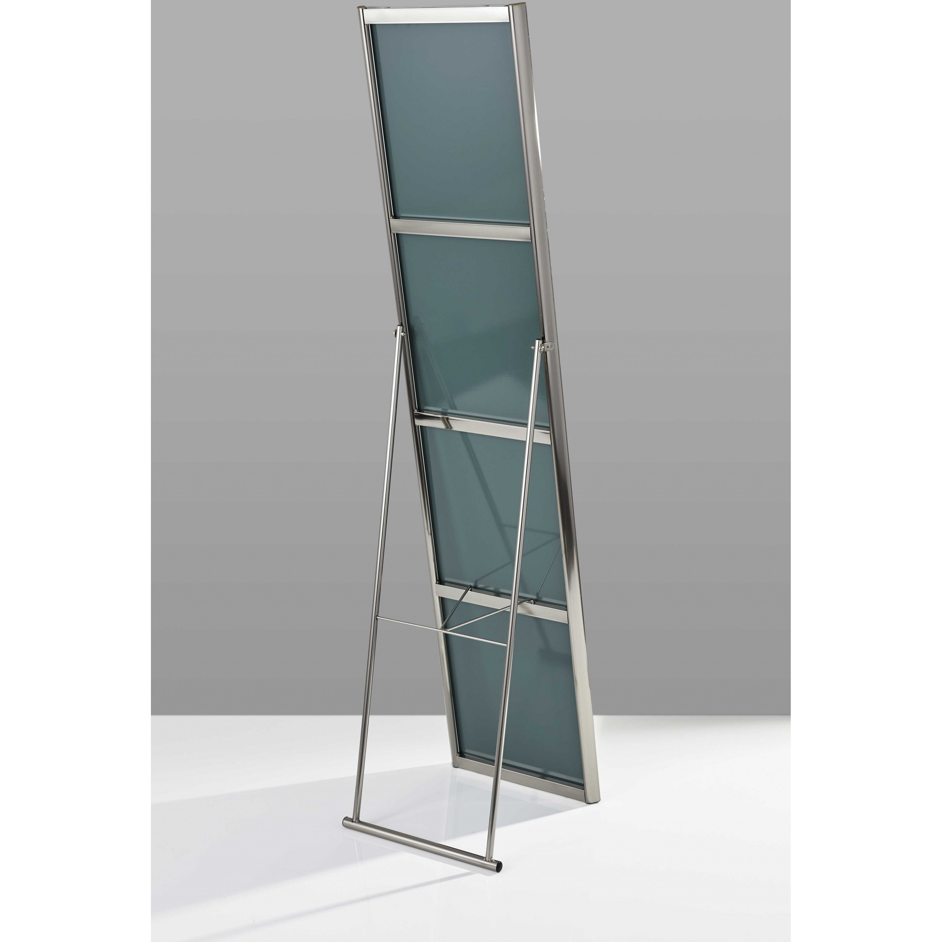 13.5"" X 14.5"" X 59"" Brushed Steel  Floor Mirror