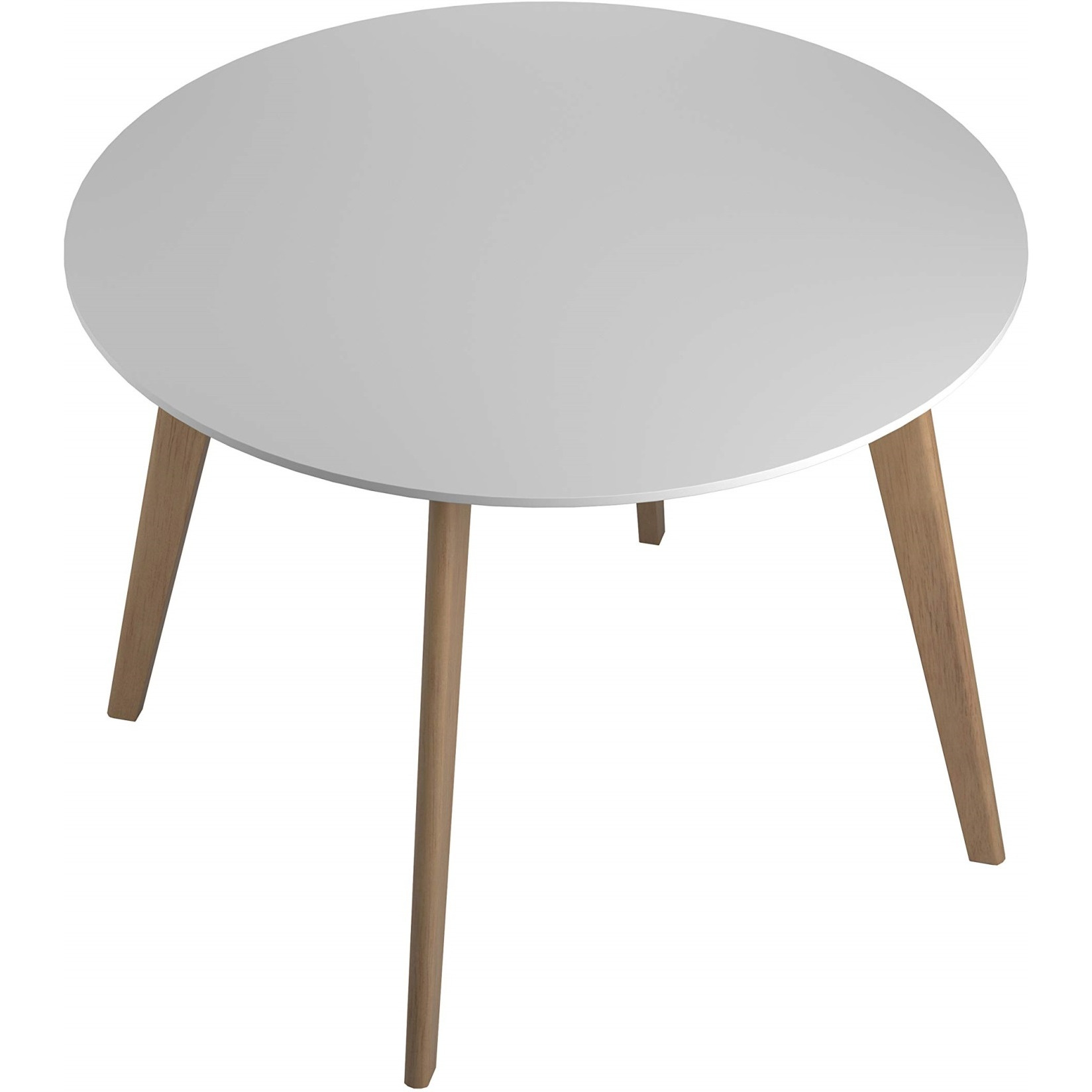 Breckenridge Round Dining Table Matte White And Natural Oak