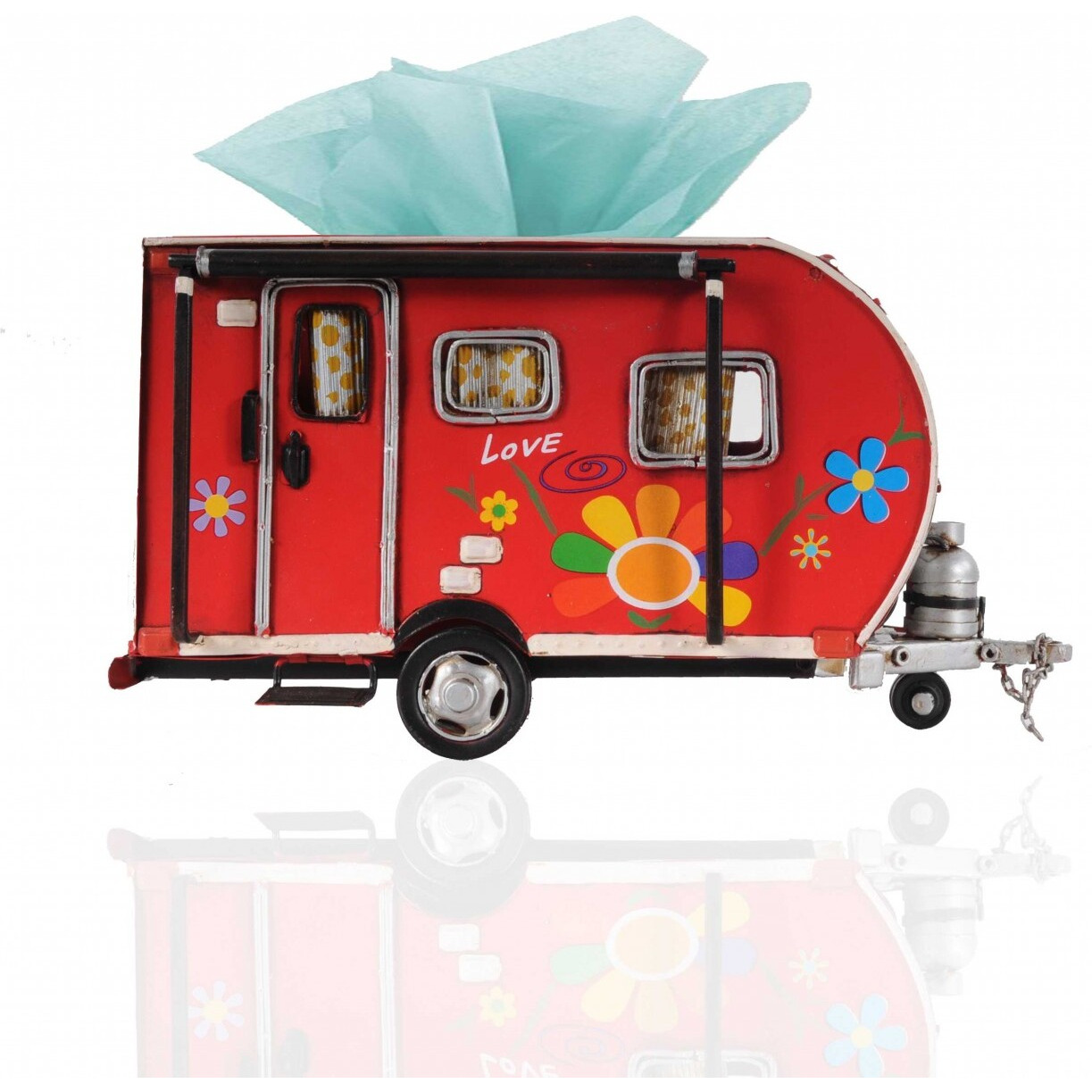 Red Camper Trailer Model Tissue Holder