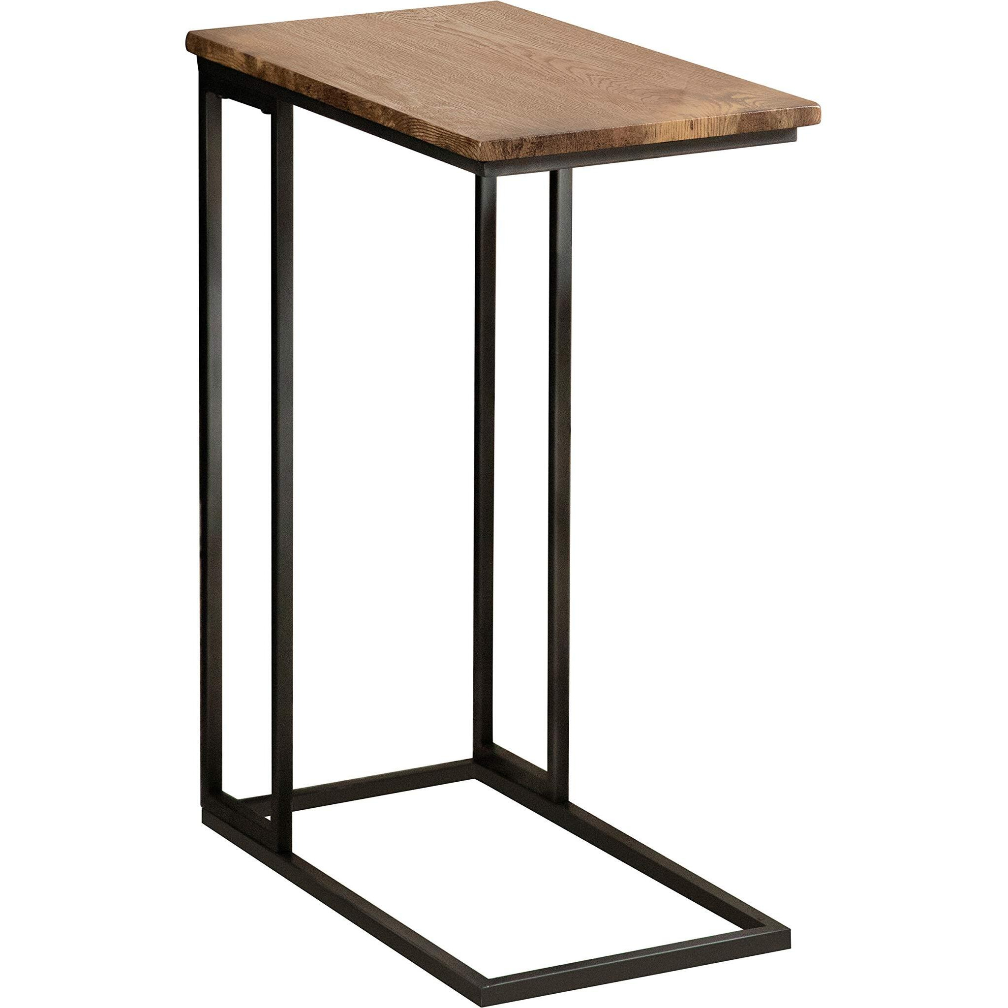 Rudy Snack Table With Power Outlet Gunmetal And Antique Brown