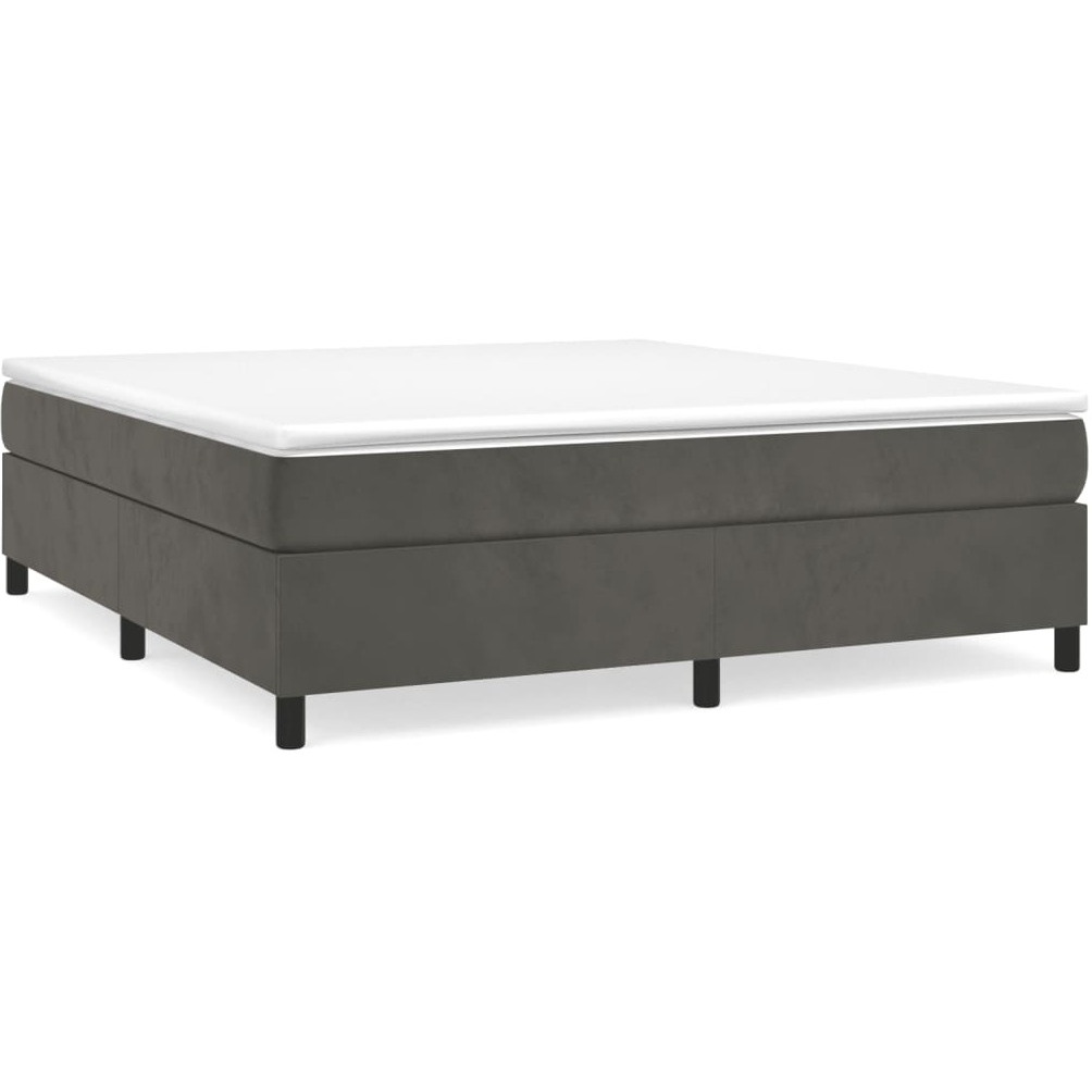 Vidaxl Box Spring Bed Frame Dark Gray 72"&quotX83.9"" California King Velvet