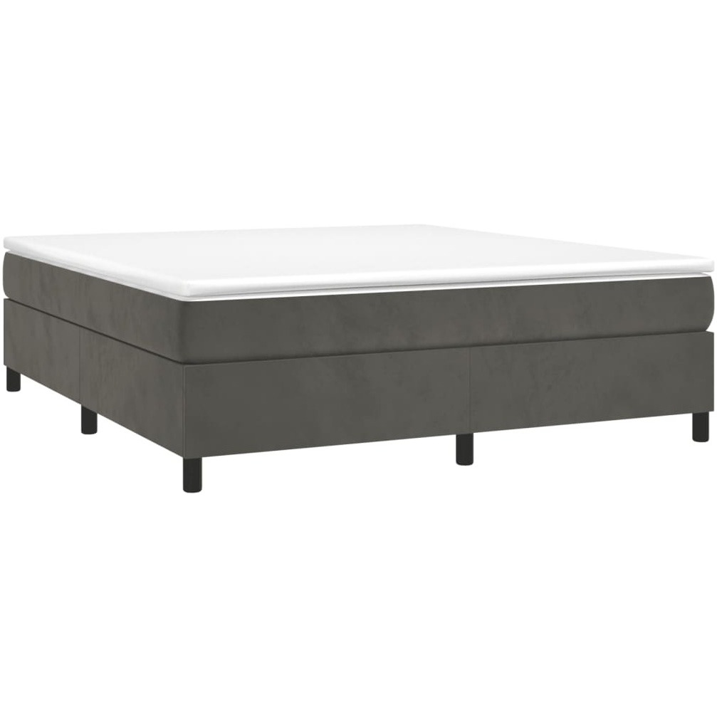 Vidaxl Box Spring Bed Frame Dark Gray 72"&quotX83.9"" California King Velvet